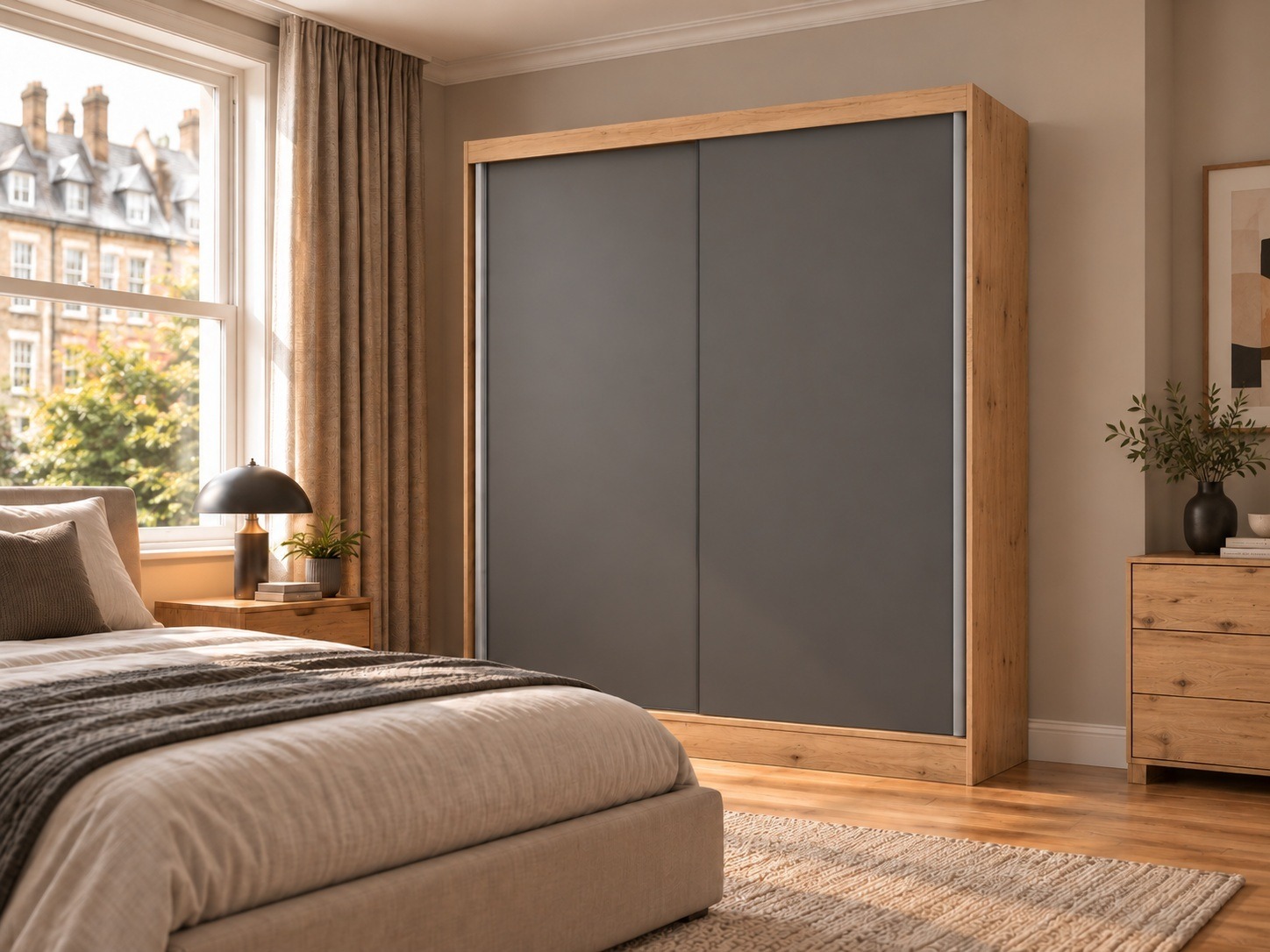 Wardrobe Mandeville 167 (Artisan oak + Anthracite)