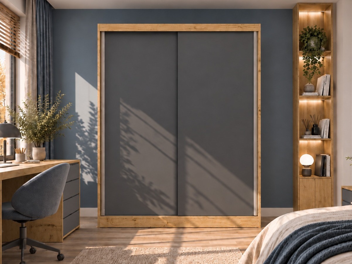 Wardrobe Mandeville 167 (Artisan oak + Anthracite)