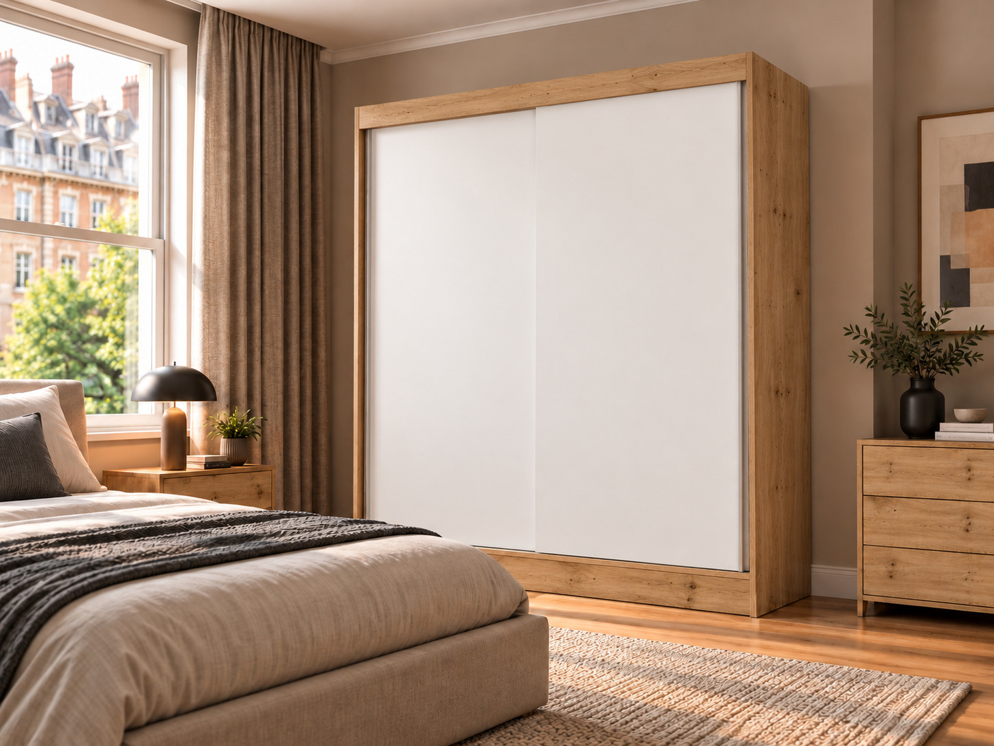 Wardrobe Mandeville 167 (Artisan oak + White)