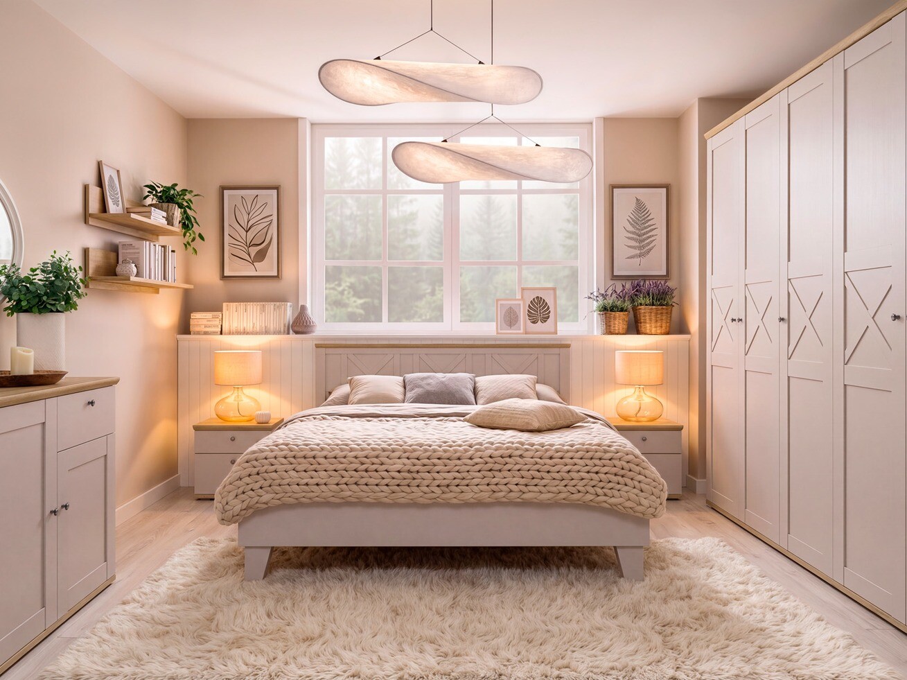 Bed Marlire 108 (Cashmere + Light oak)