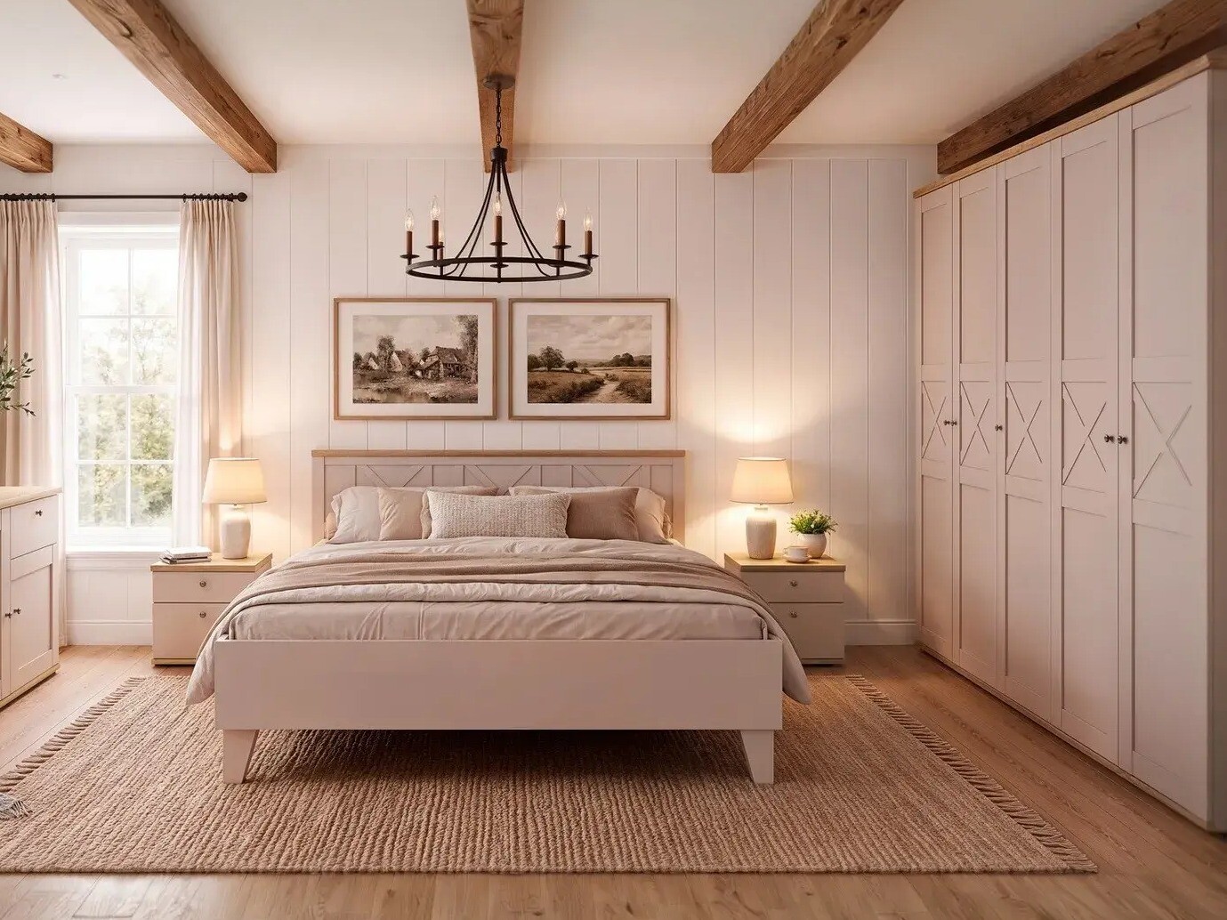 Bedroom set Marlire 109 (Cashmere + Light oak)