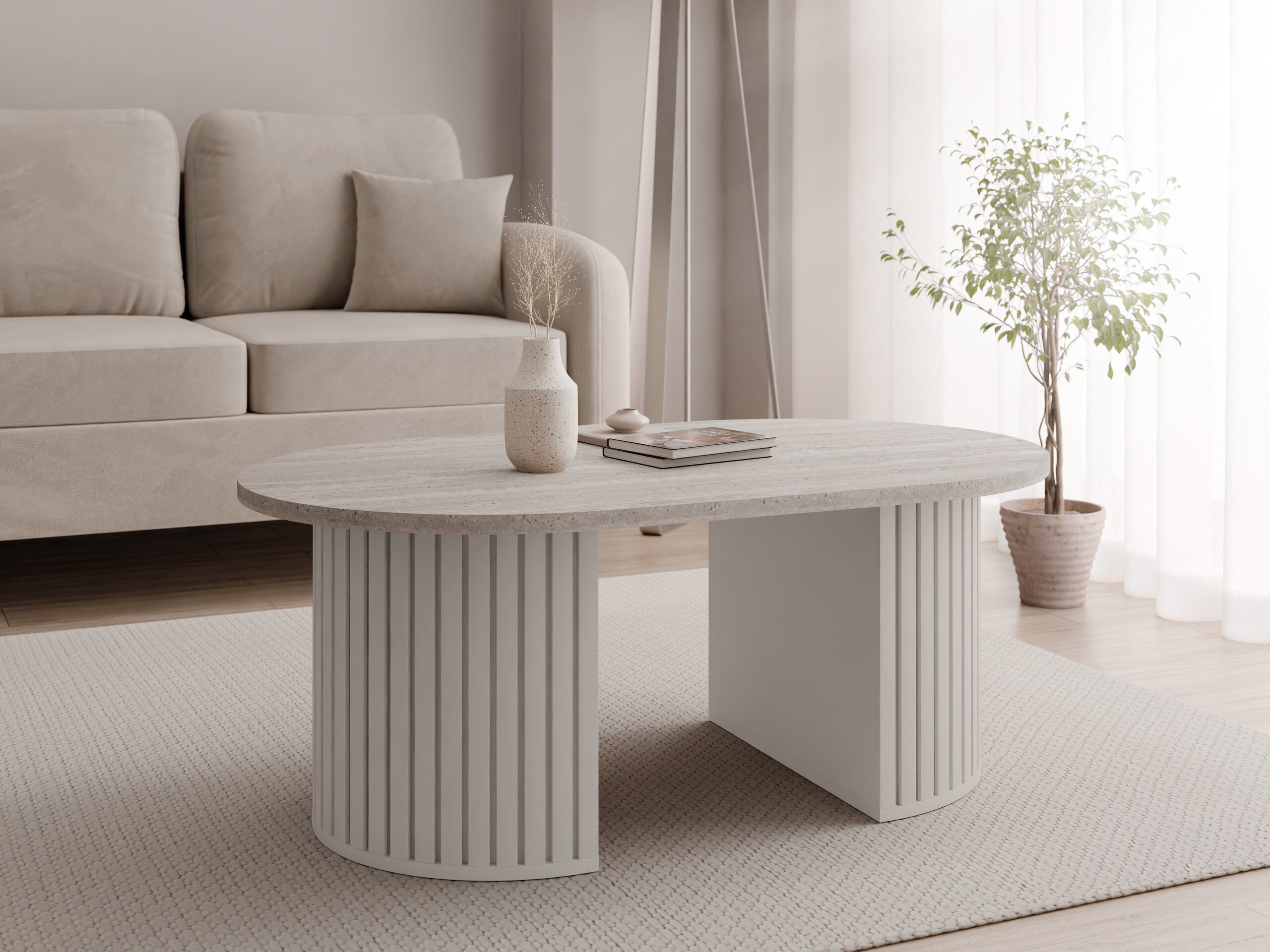 Coffee table Comfivo Ulma (Light travertine + Beige)