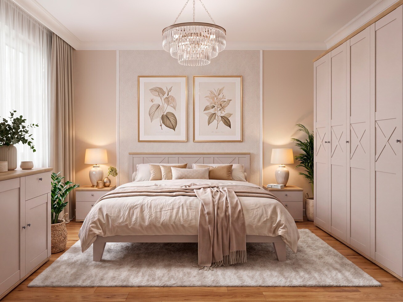 Wardrobe Marlire 107 (Cashmere + Light oak)
