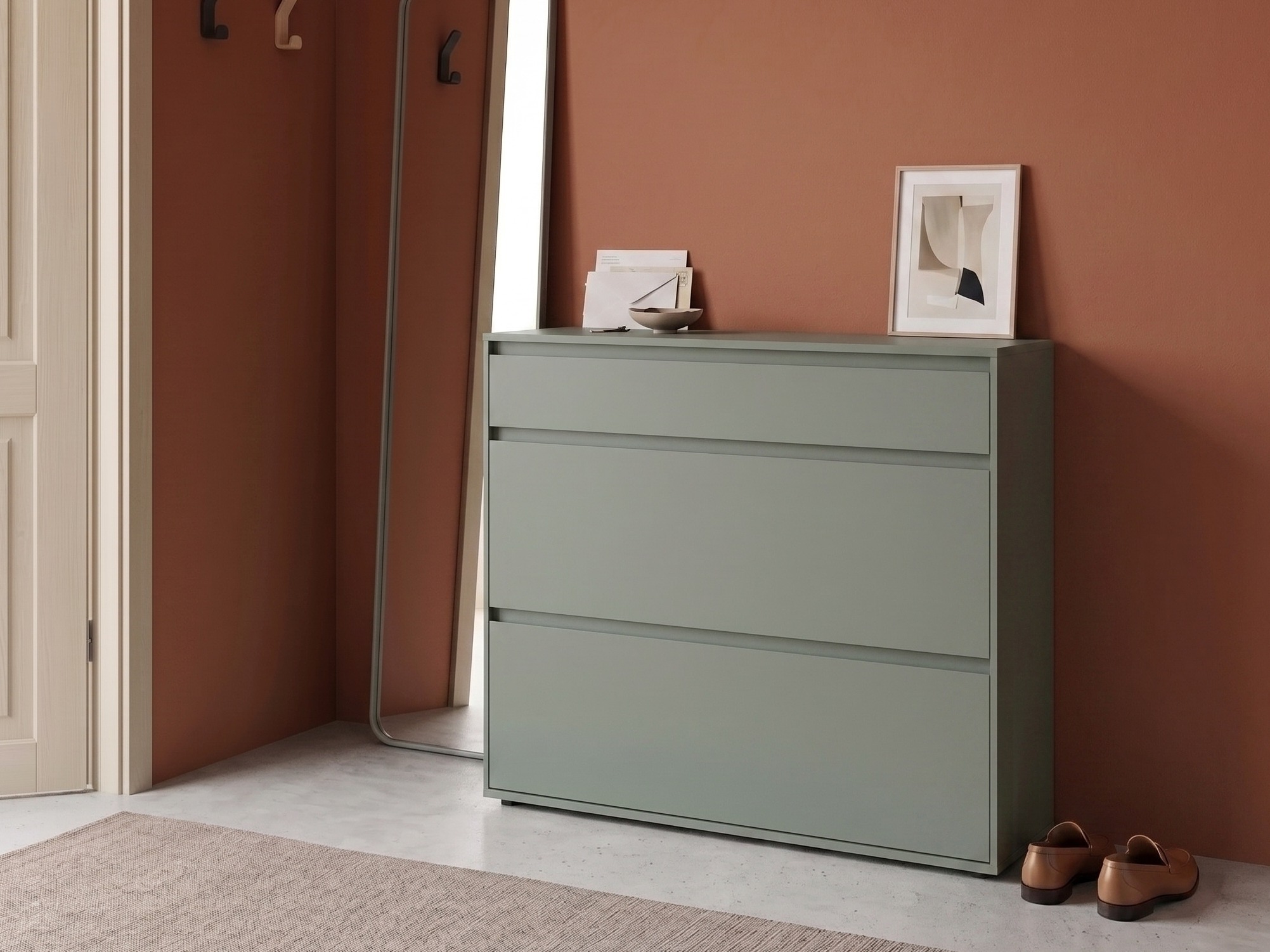 Shoe cabinet Torfiou 102 (Green)