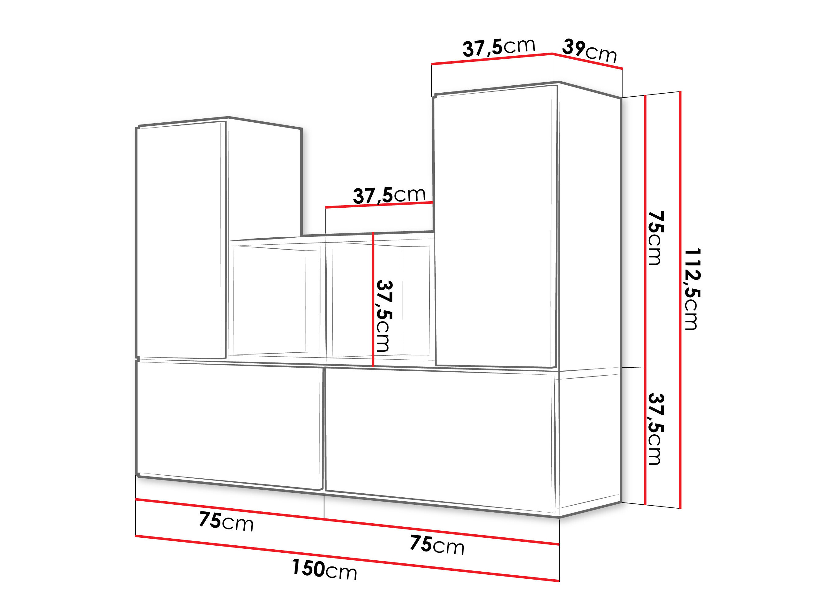 Set of cabinets Corbele 123 (White)