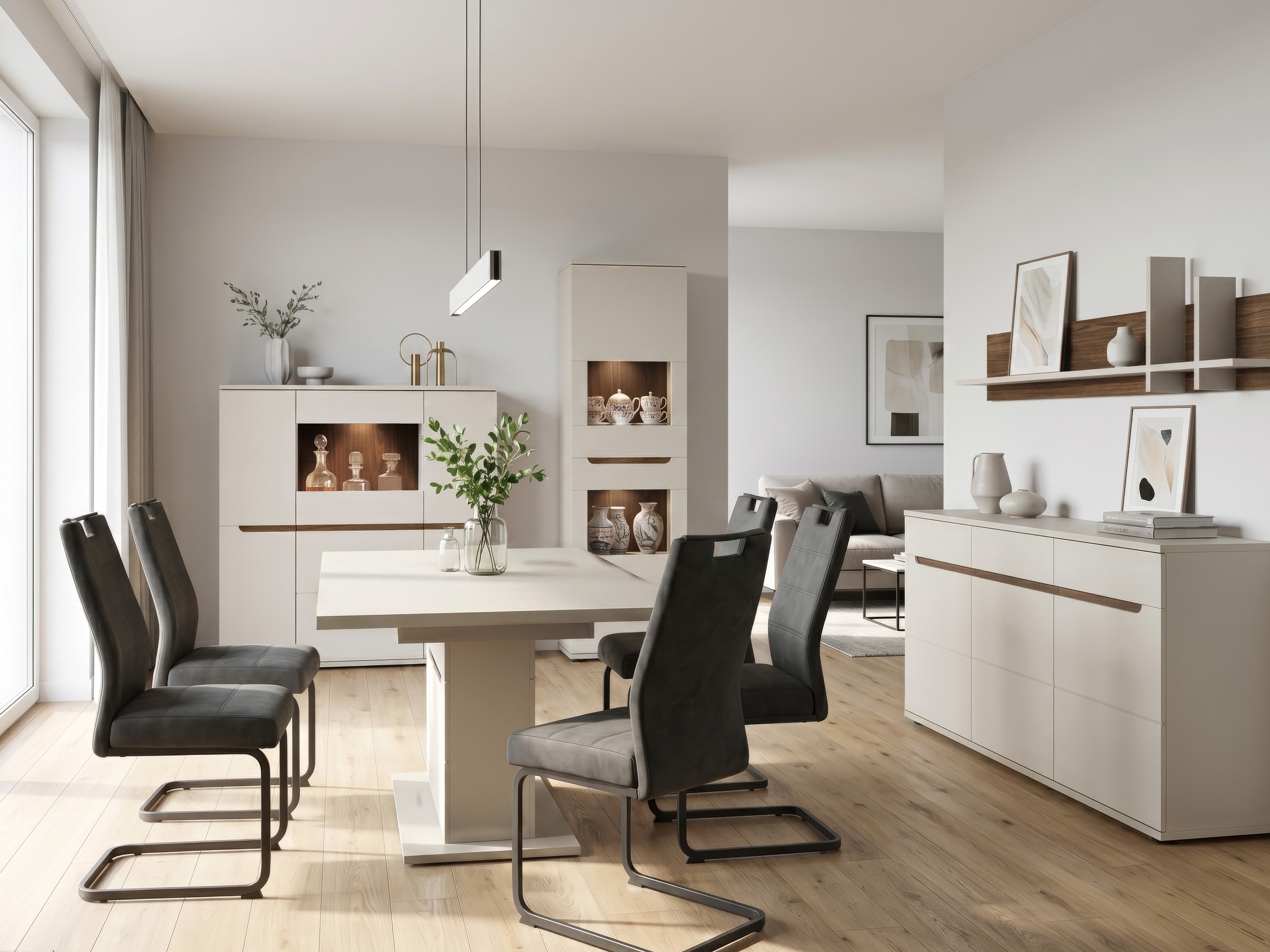 Table Deldori 100 (Cashmere + Walnut)