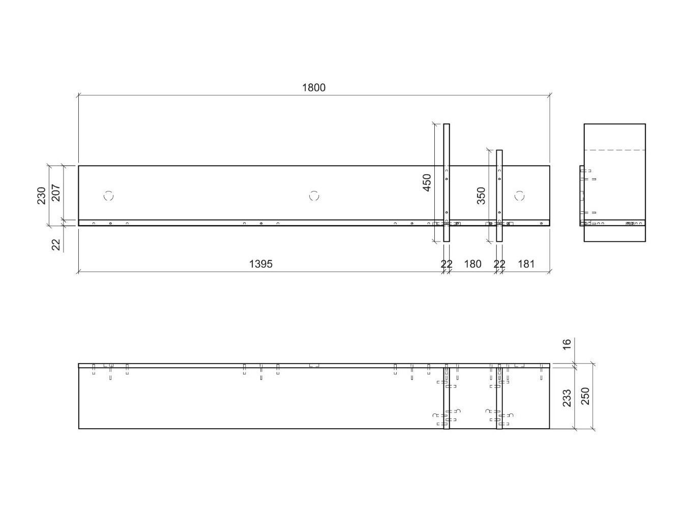 Wall shelf Deldori 111 (Cashmere + Walnut)