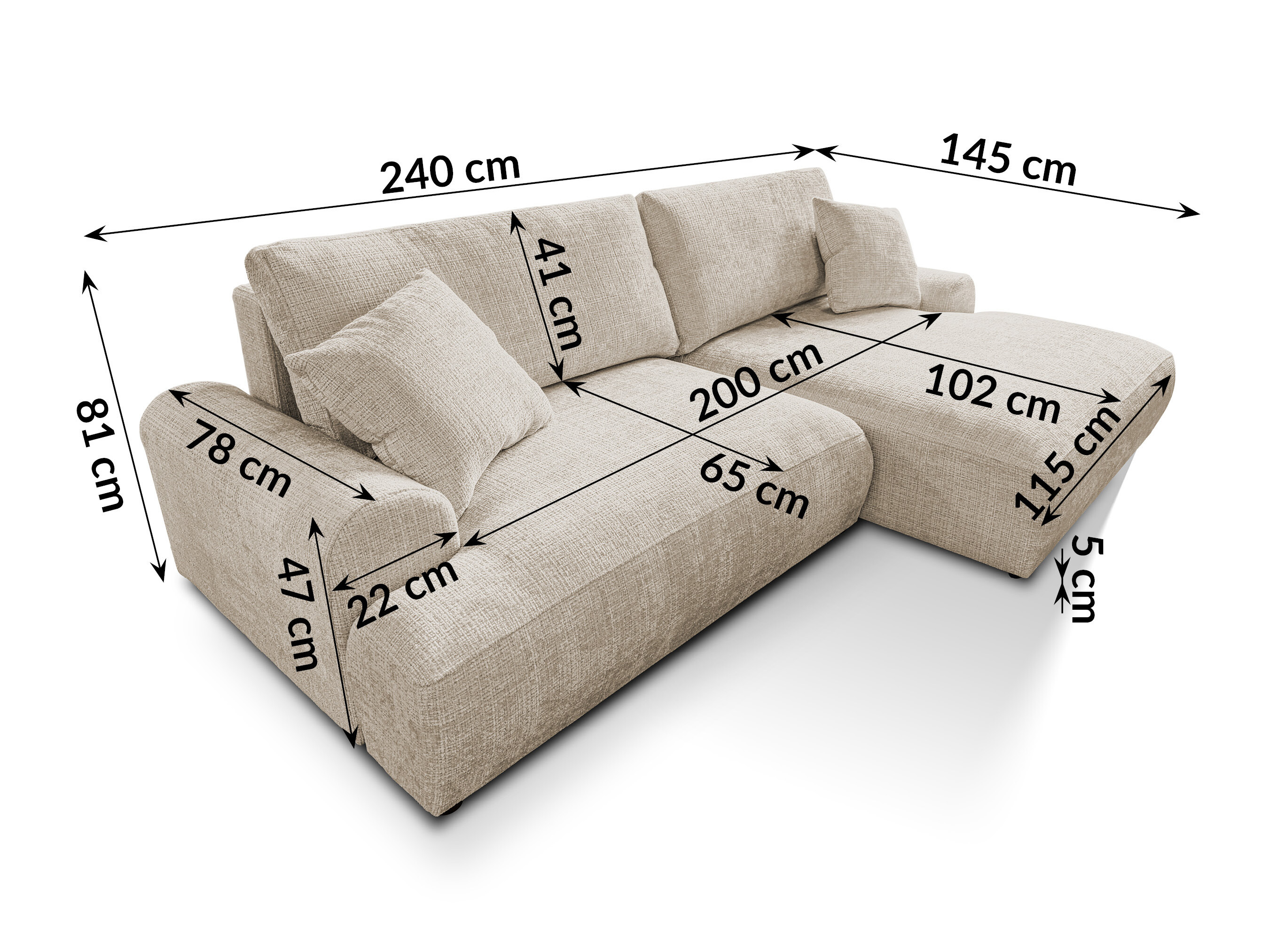 Corner sofa Rocklin 241 (Cremona 14)