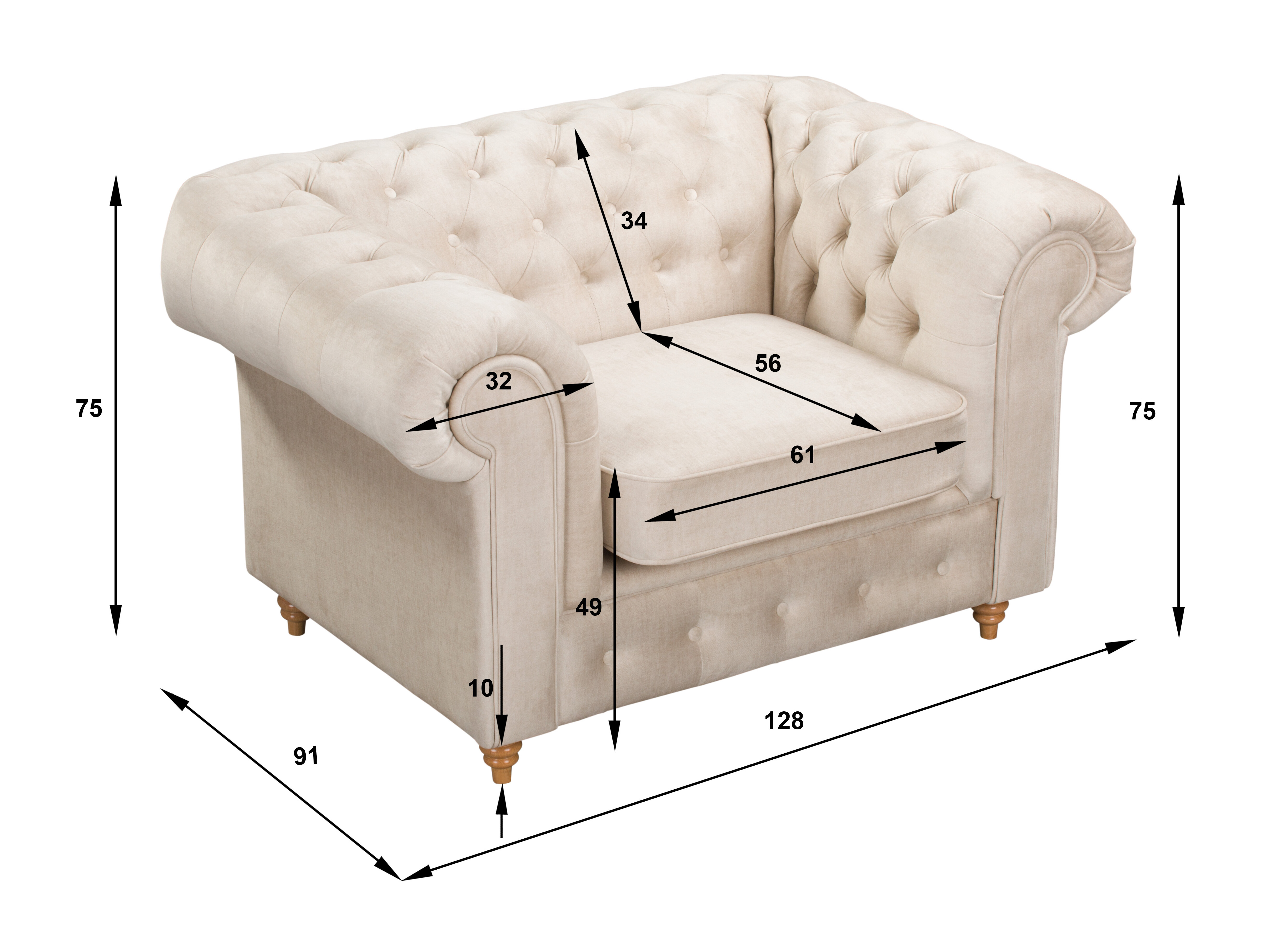 Chesterfield armchair Elitala 102 (Vogue 01)