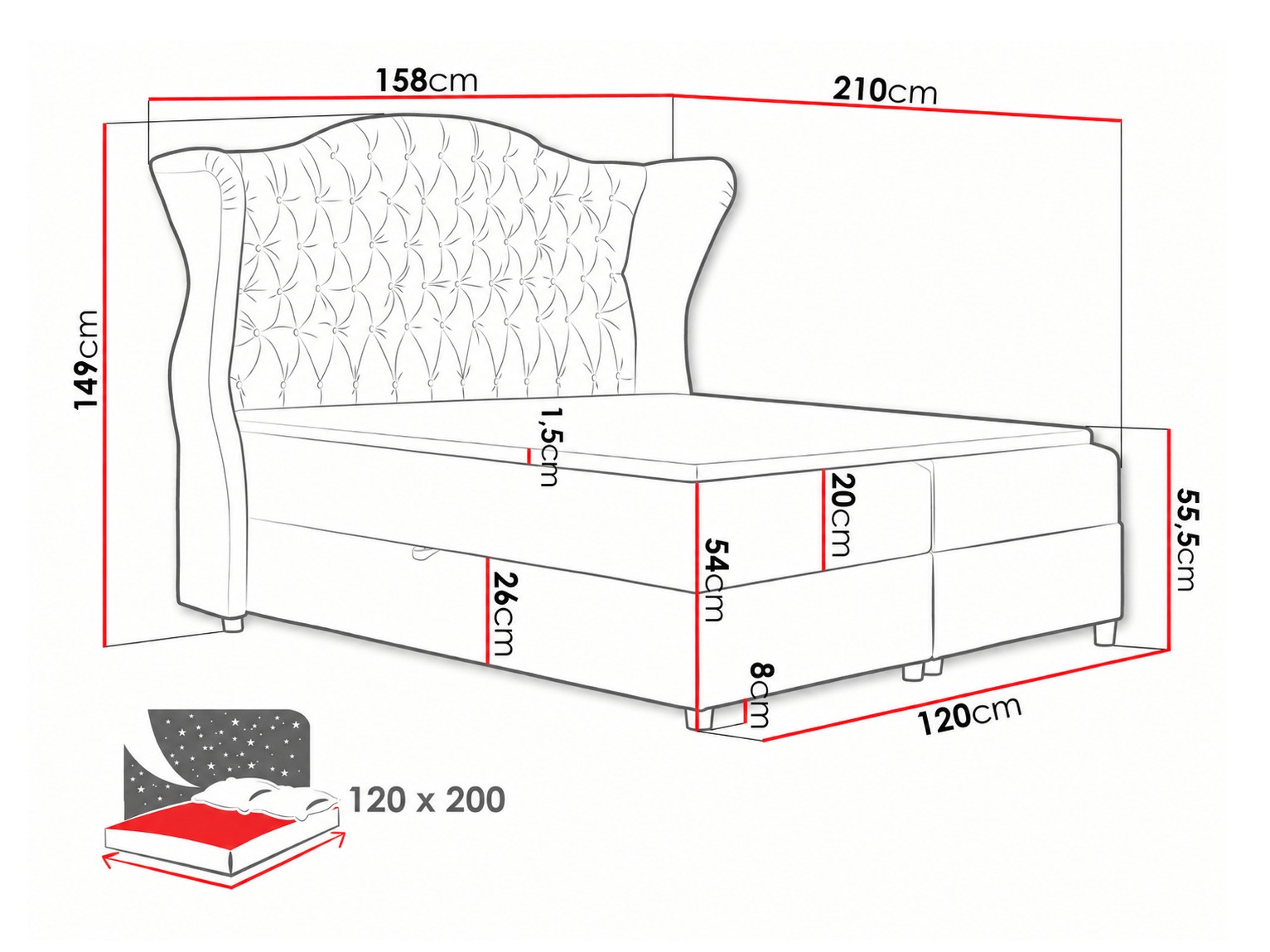 Continental bed Poeta (Paros 1)