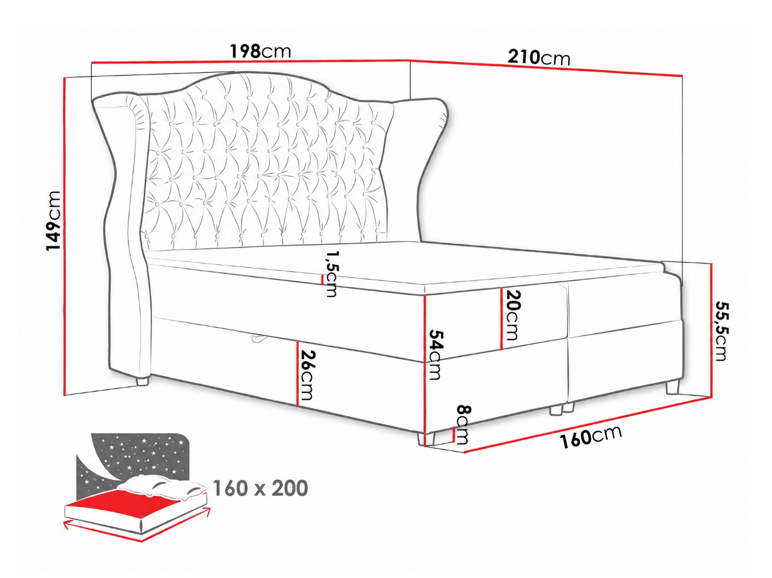 Continental bed Poeta (Kronos 29)