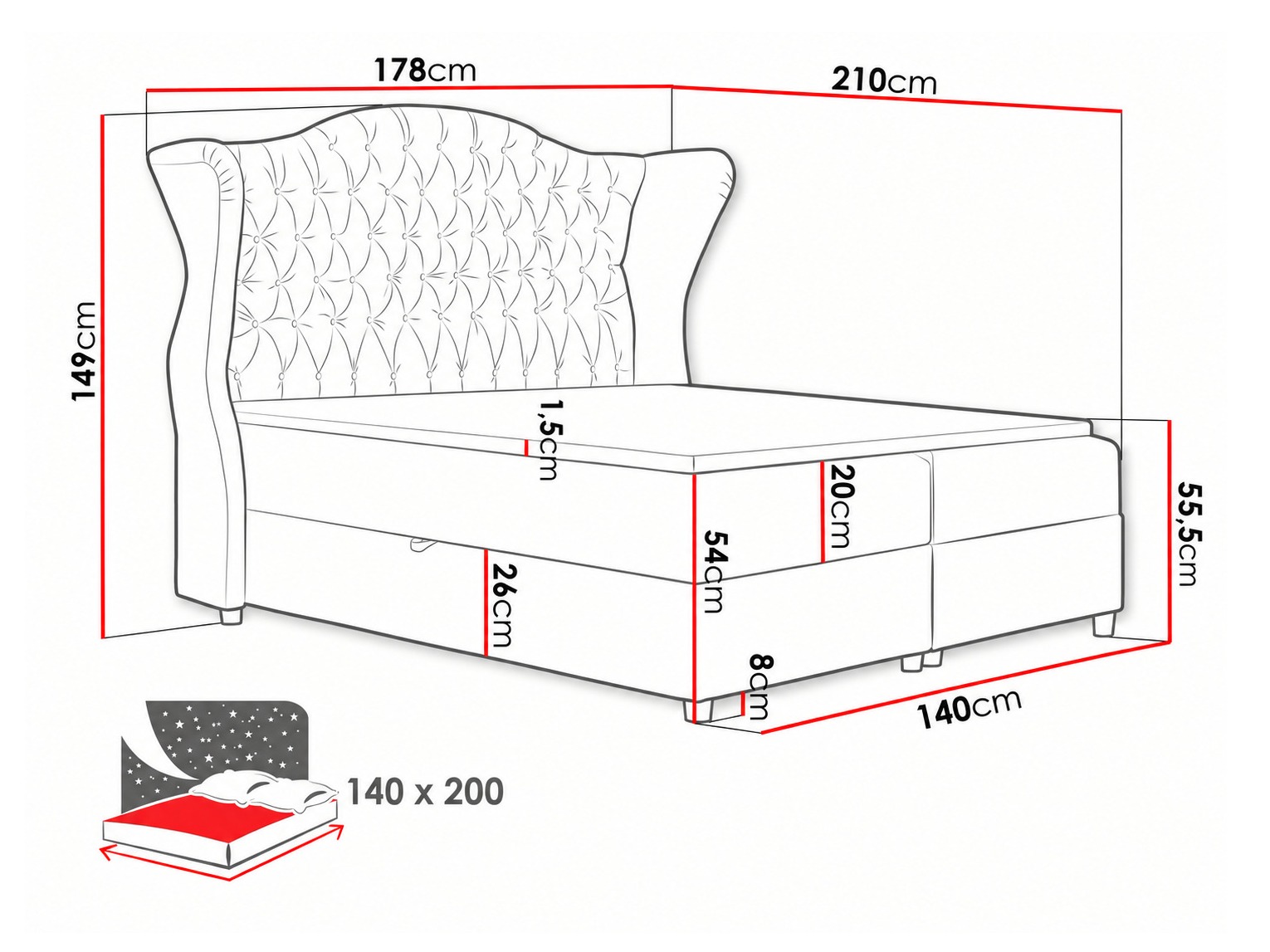 Continental bed Poeta (Paros 1)
