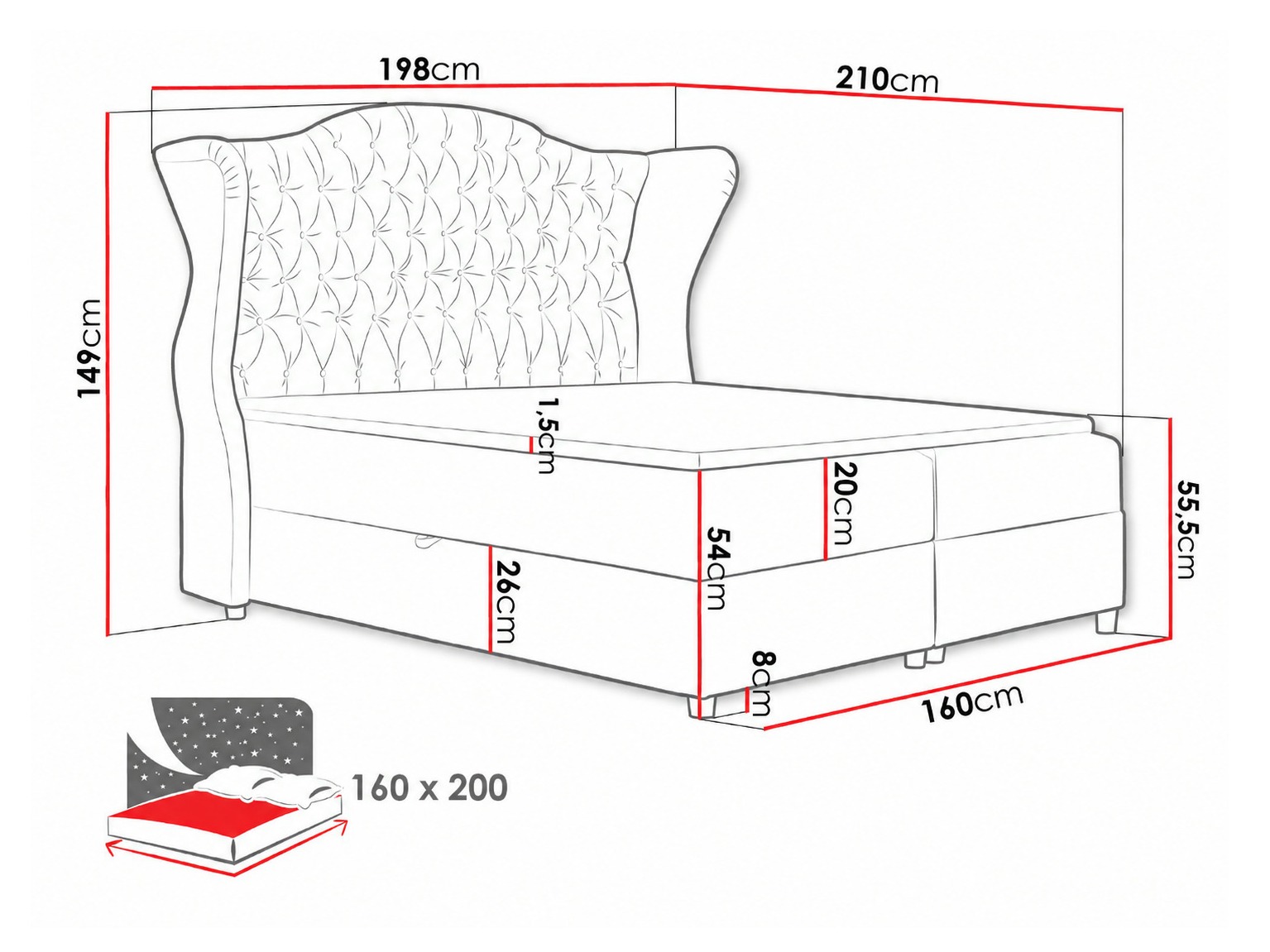 Continental bed Poeta (Paros 1)