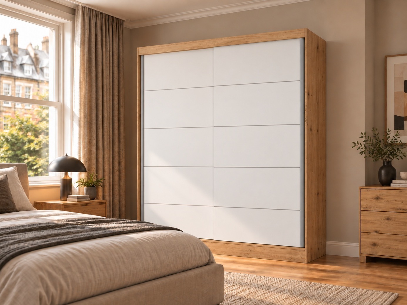 Wardrobe Mandeville 177 (Artisan oak + White)