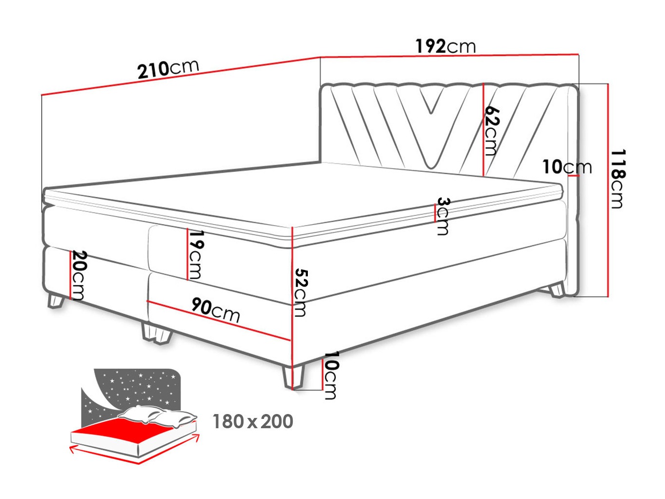 Continental bed ComfiDream Solra (Fresh 01)