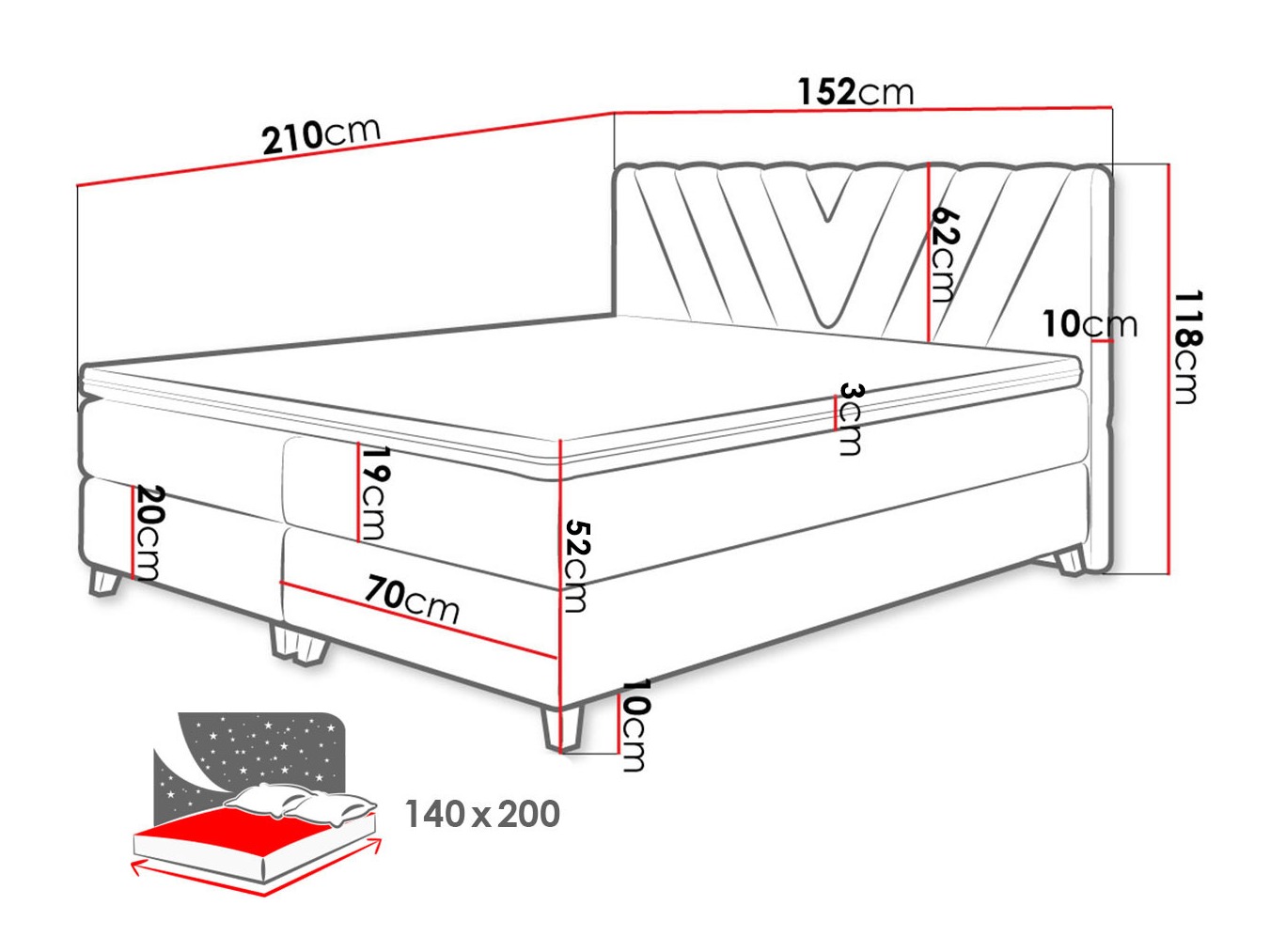 Continental bed ComfiDream Solra (Fresh 11)