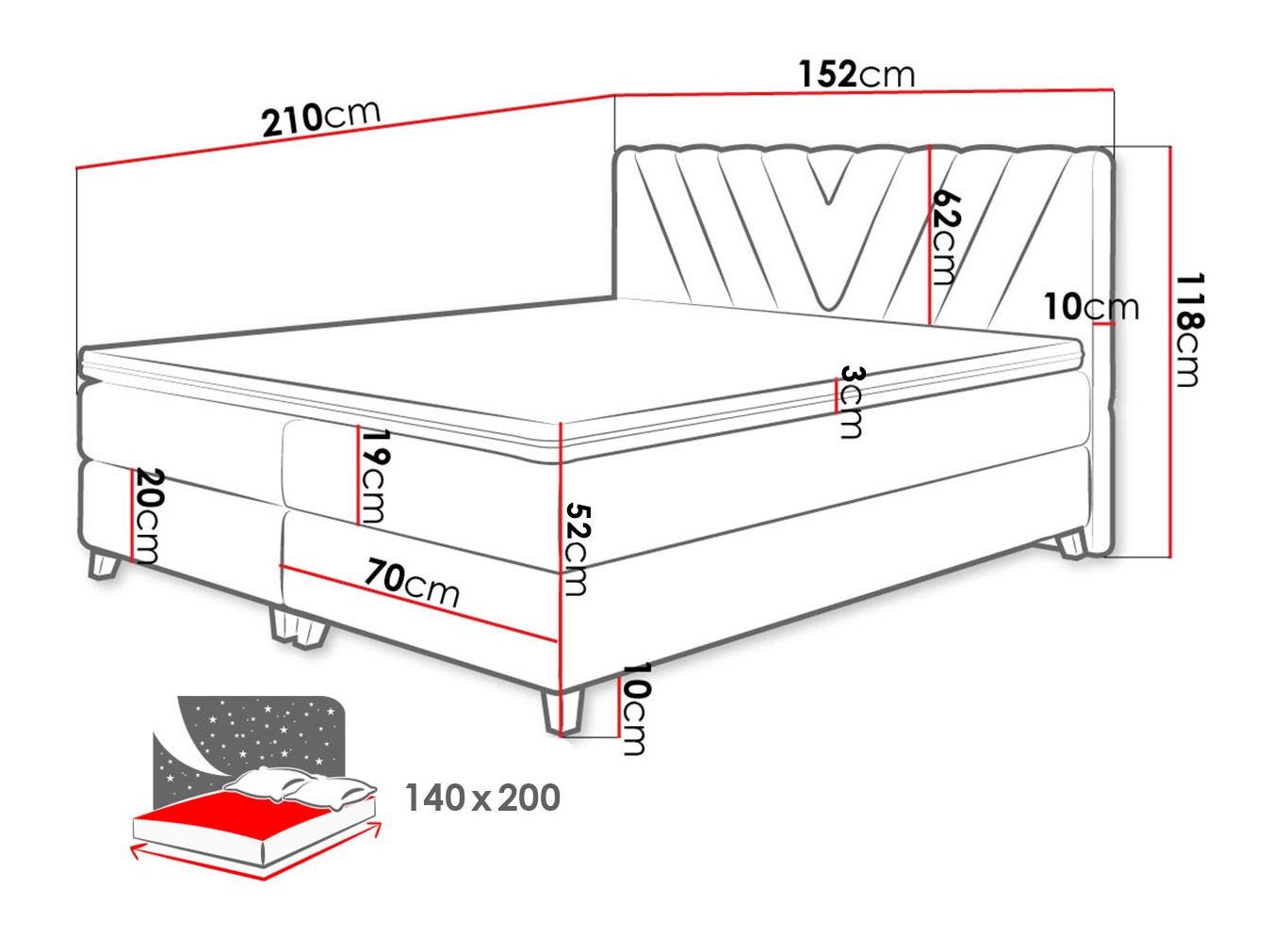 Continental bed ComfiDream Solra (Fresh 13)