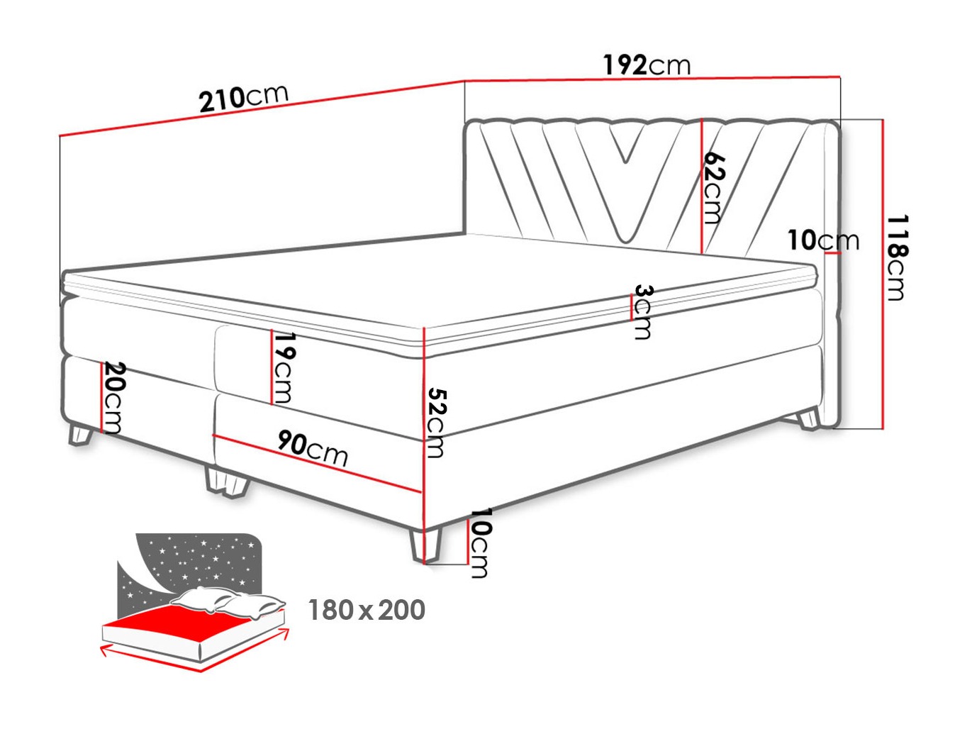 Continental bed ComfiDream Solra (Fresh 13)