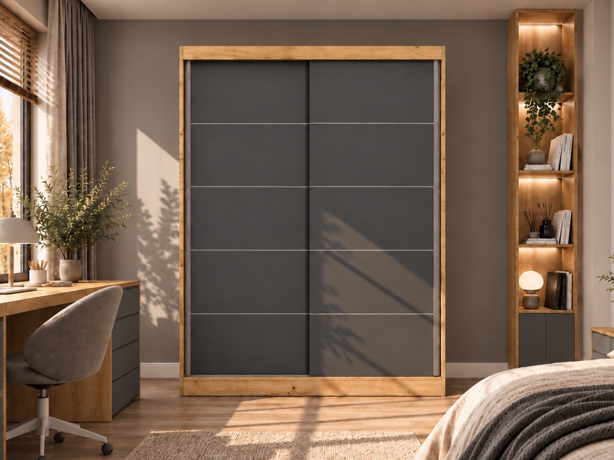 Wardrobe Mandeville 177 (Artisan oak + Anthracite)