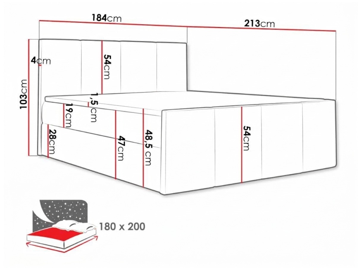 Continental bed Ventus (Kameleon 72)