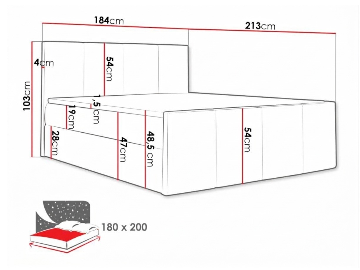 Continental bed Ventus (Soft 029)