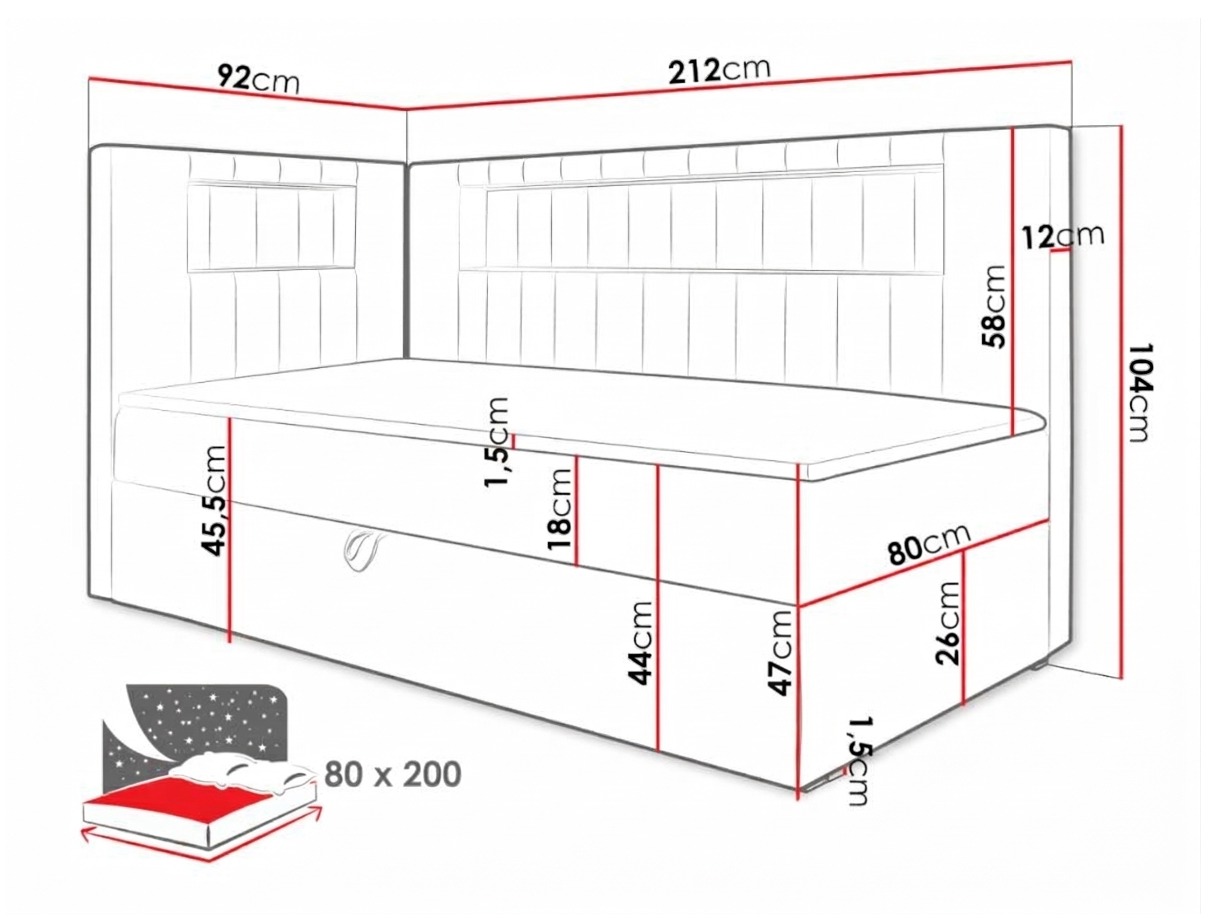 Continental bed Lucus VIII (Soft 017 + Fresh 14)