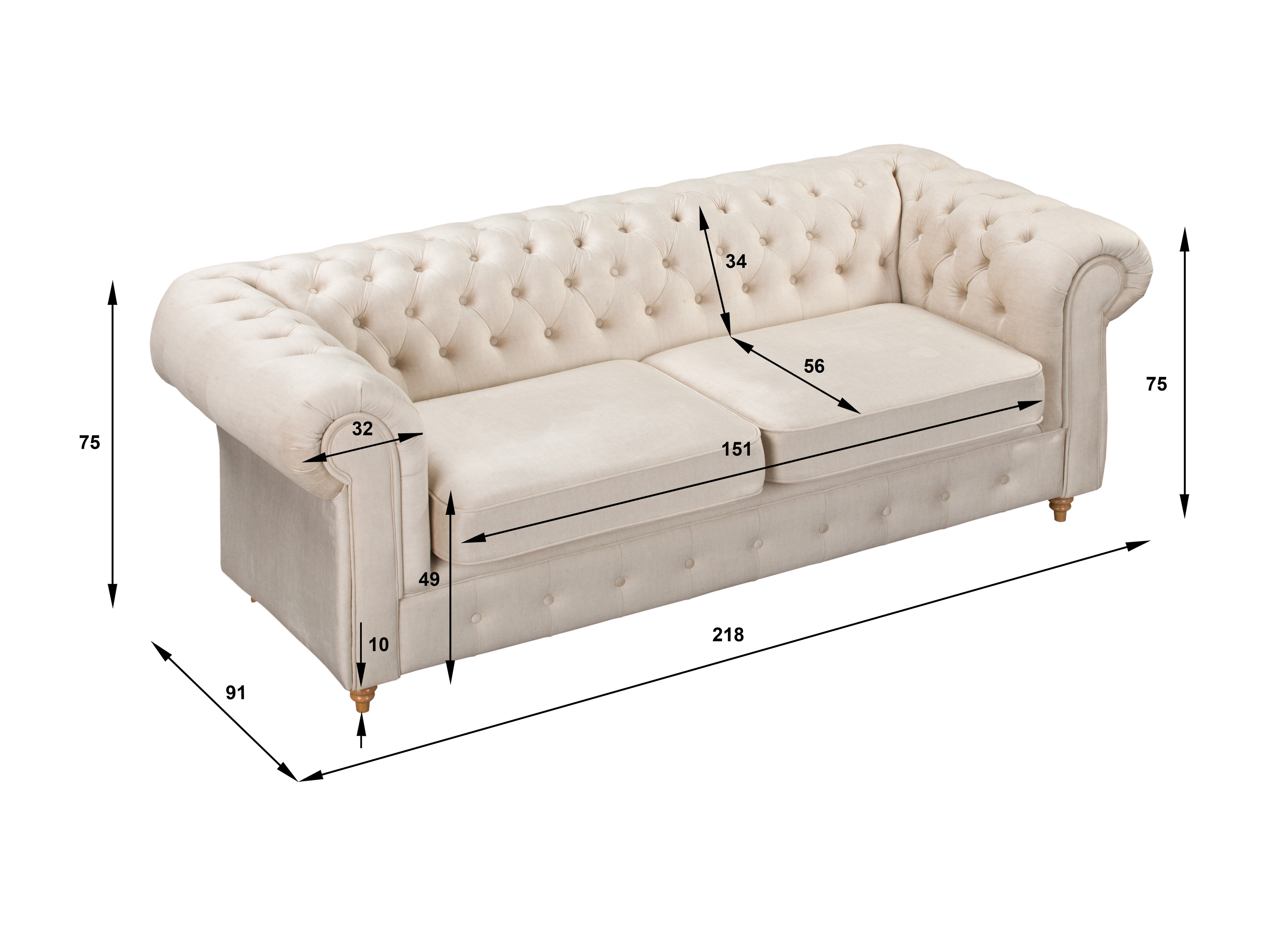Chesterfield sofa Elitala 108 (Vogue 17)