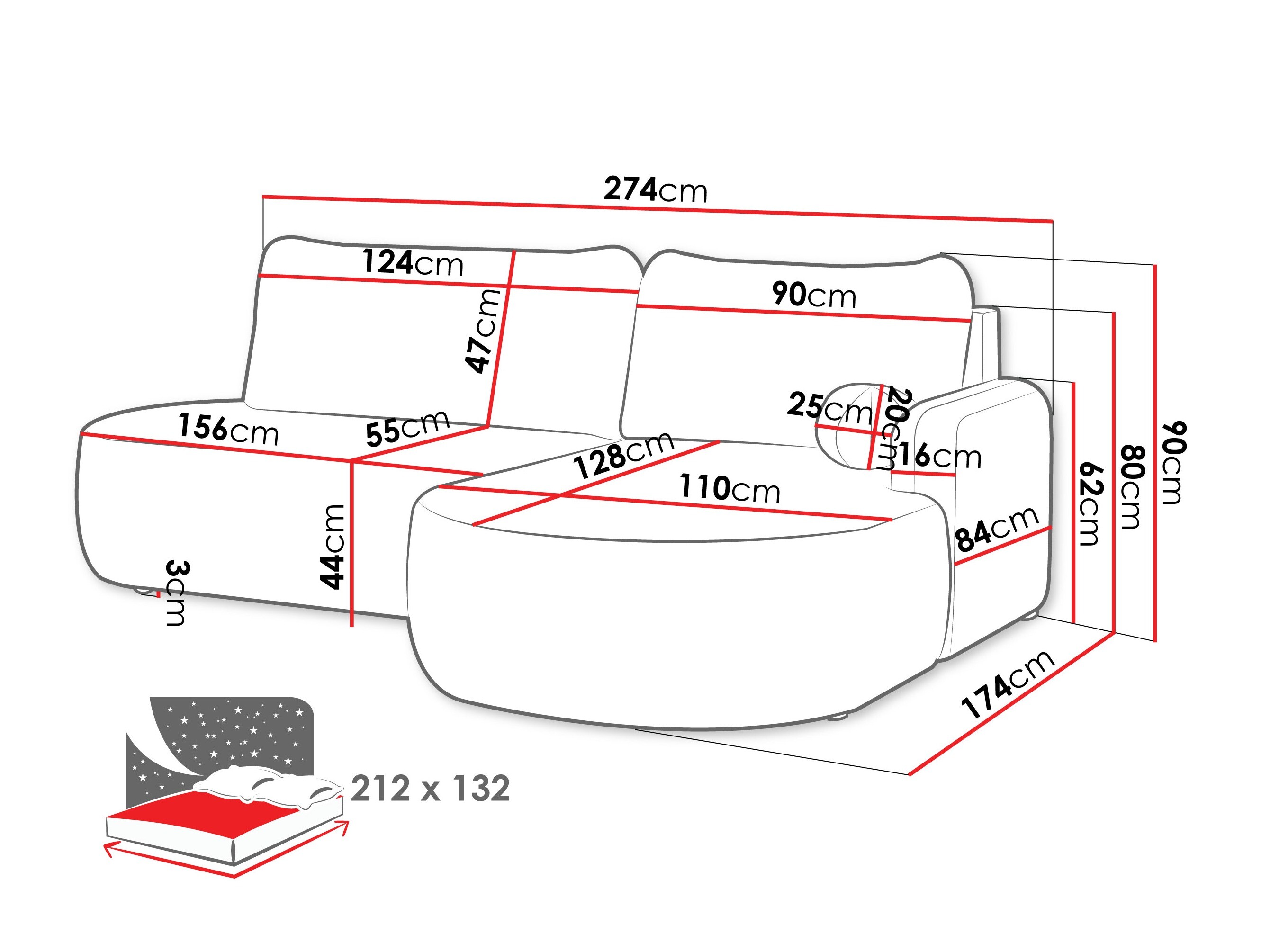 Corner sofa Comfivo Popis I (Golden 29)
