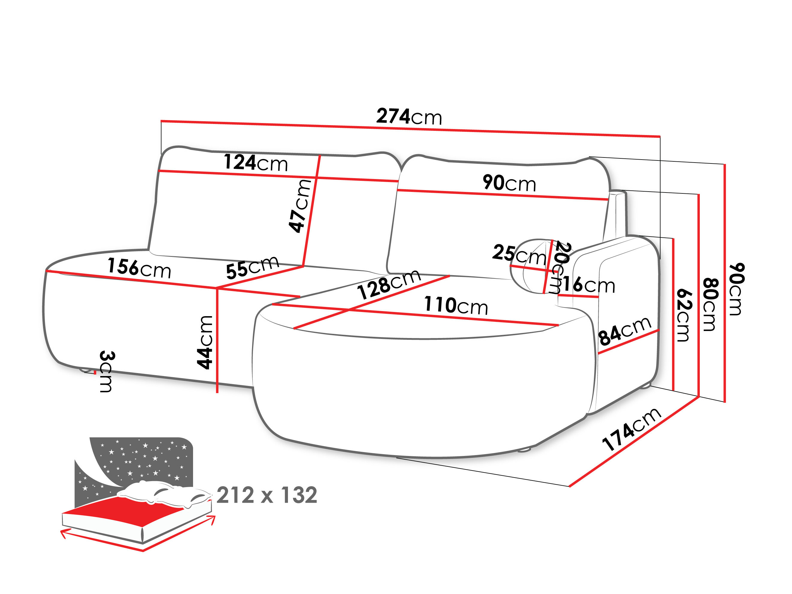 Corner sofa Comfivo Popis I (Manza 29)