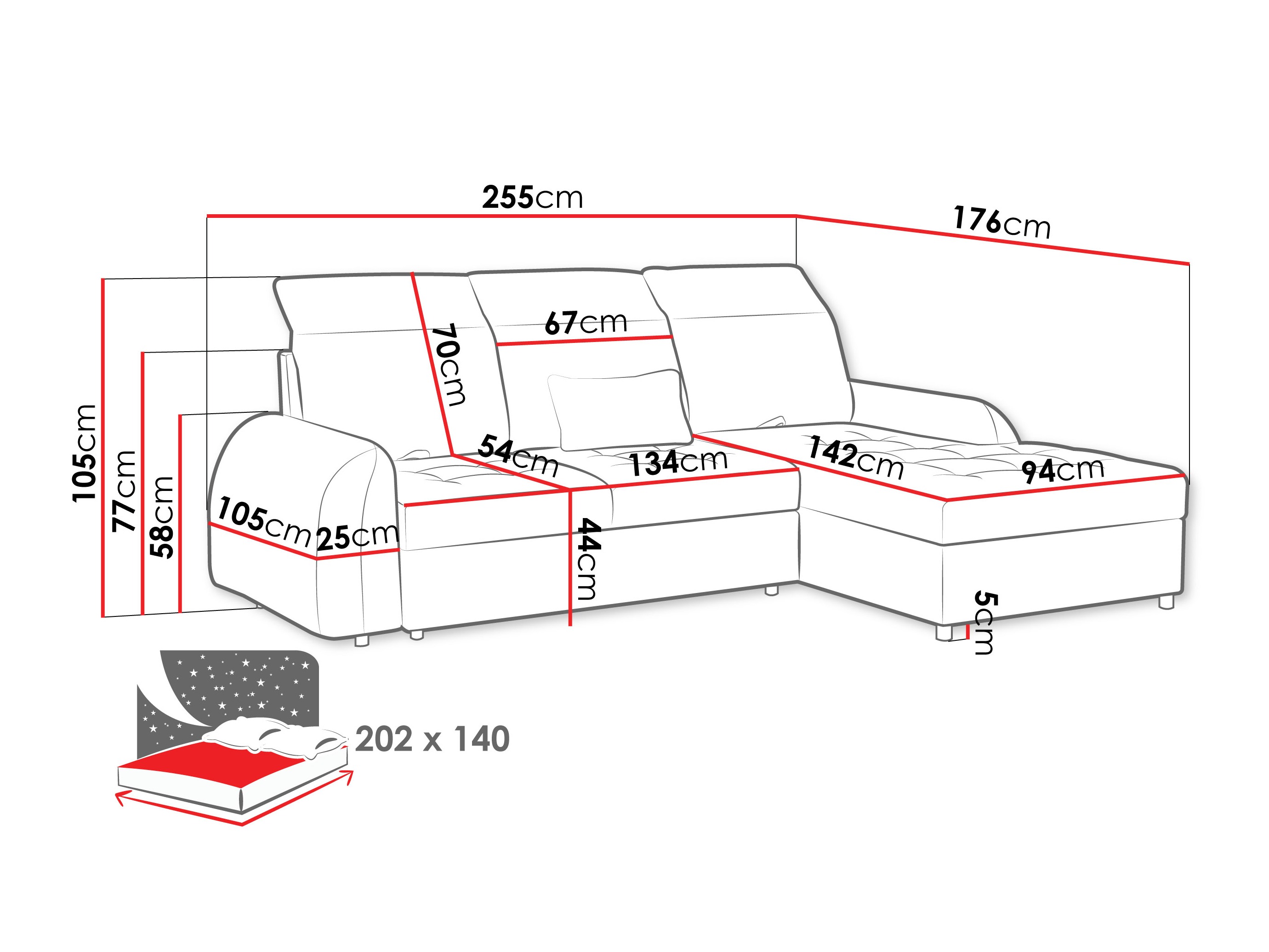 Corner sofa Vineland 173 (Lumo 40)