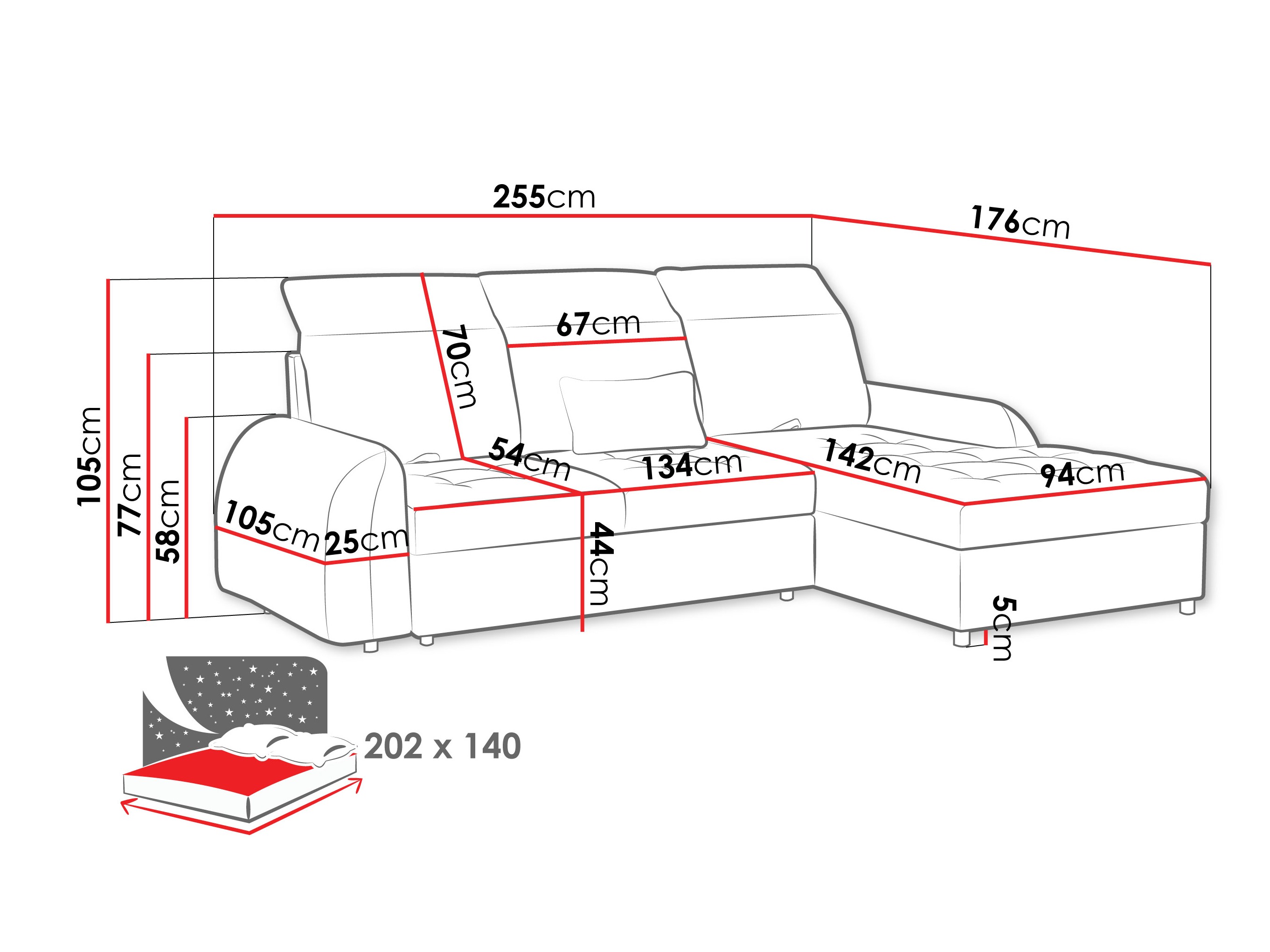 Corner sofa Vineland 173 (Lumo 40)