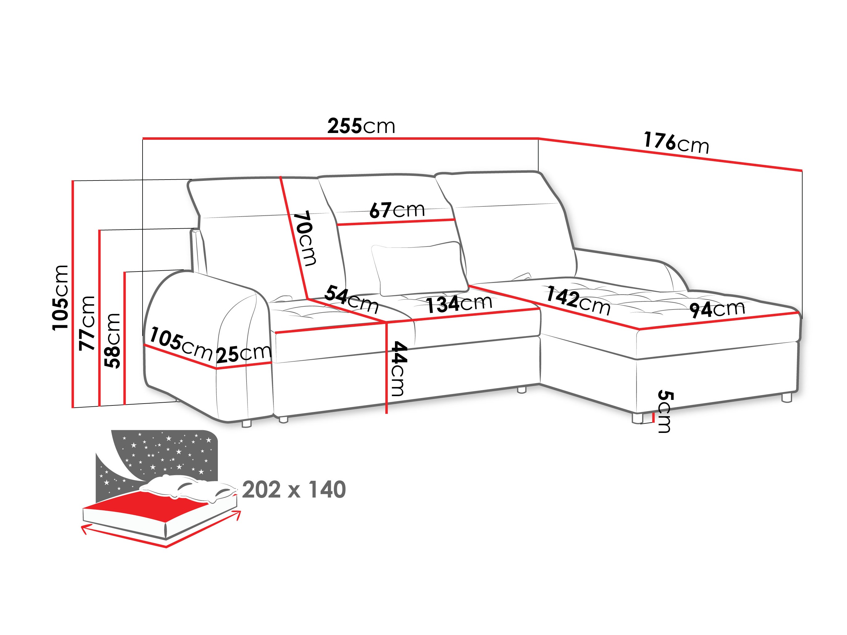 Corner sofa Vineland 173 (Lumo 55)