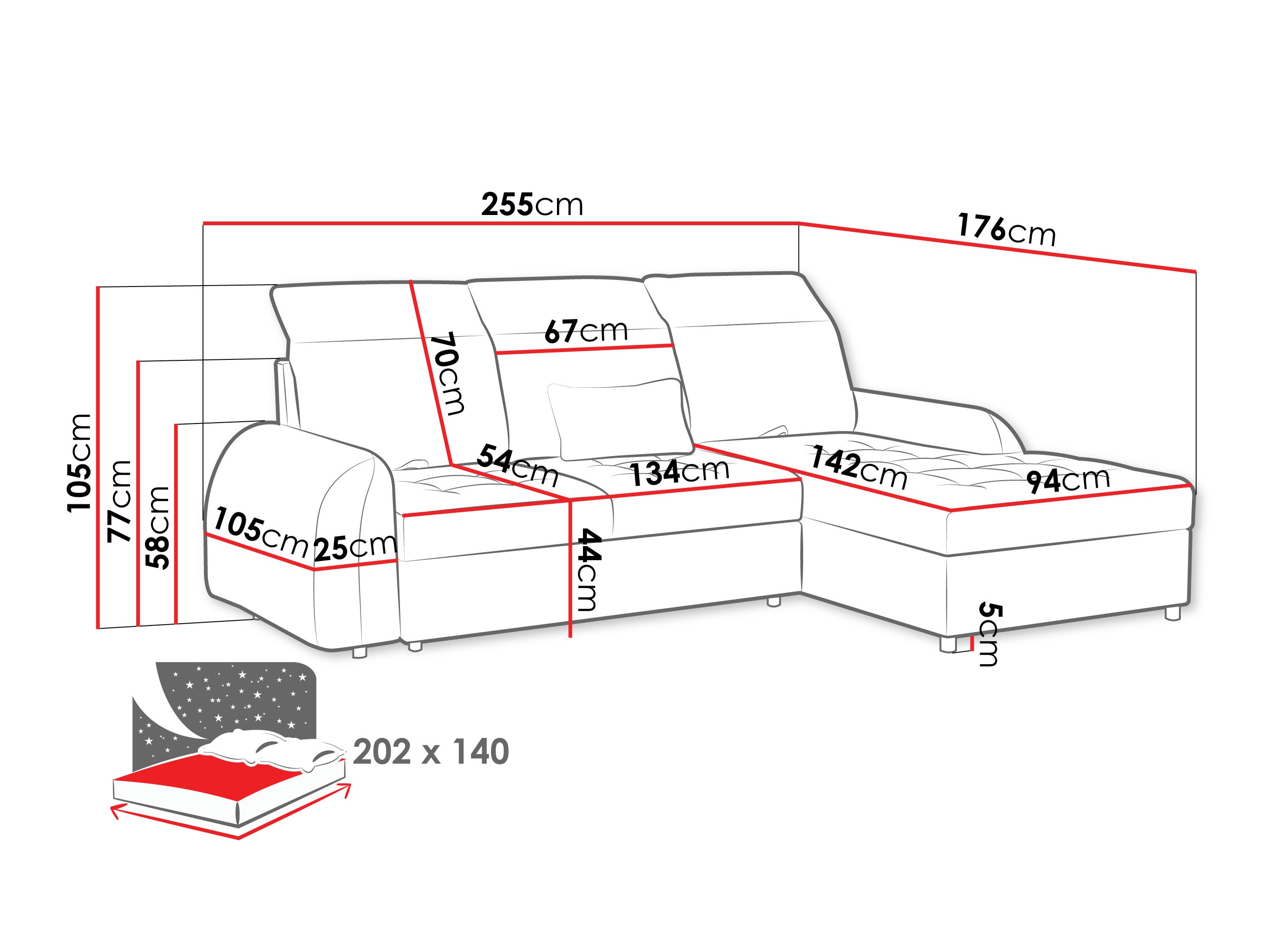 Corner sofa Vineland 173 (Lumo 55)