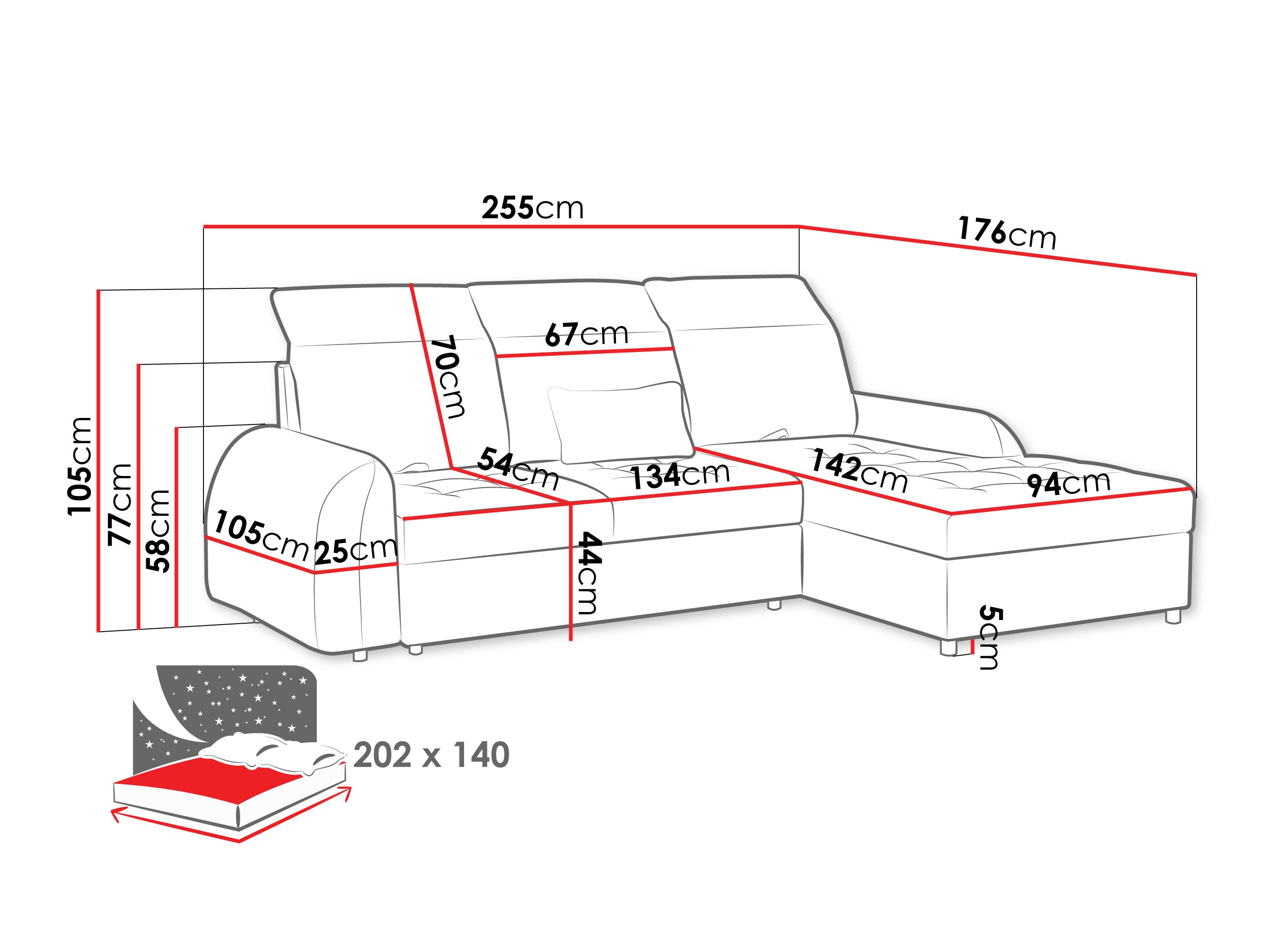 Corner sofa Vineland 173 (Lumo 65)