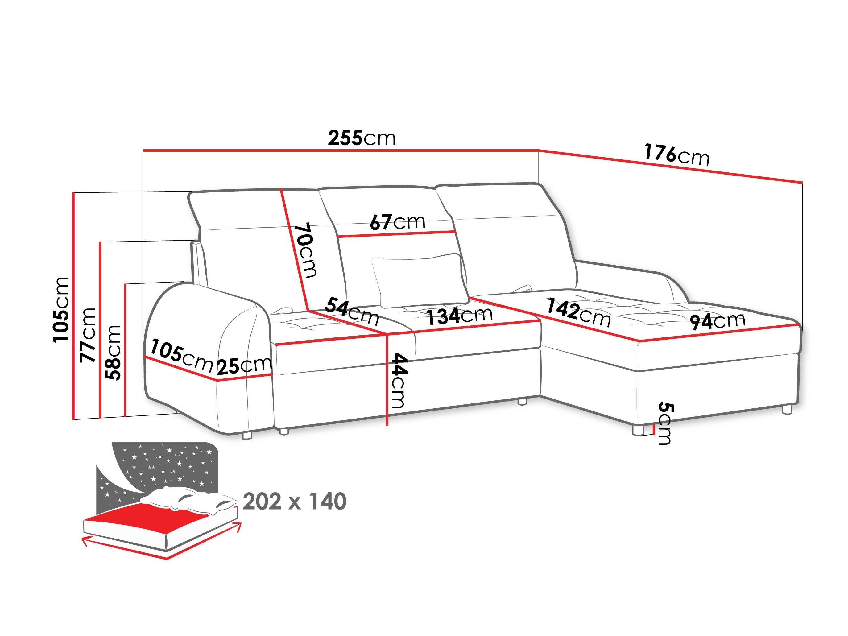 Corner sofa Vineland 173 (Lumo 65)