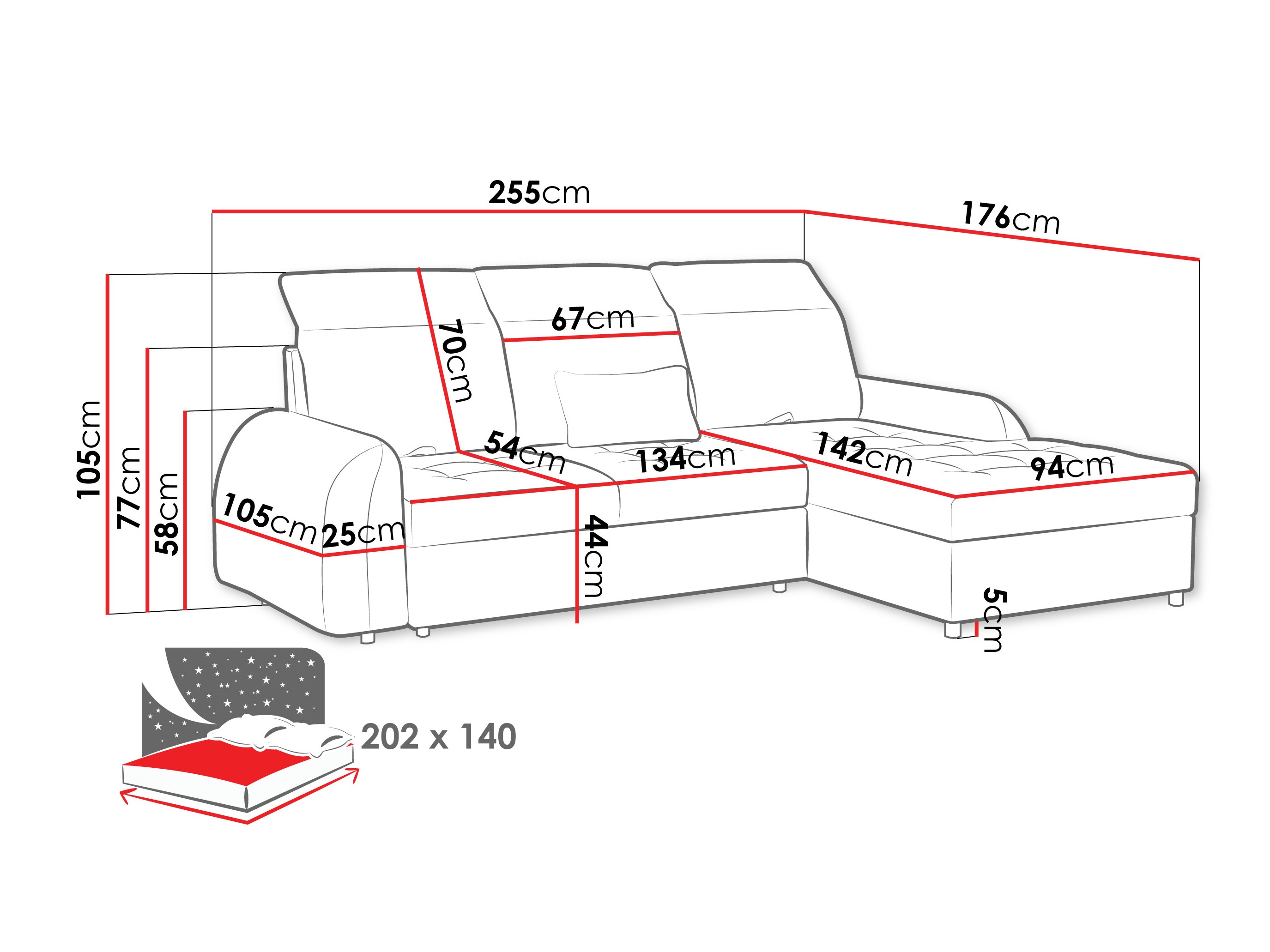 Corner sofa Vineland 173 (Margo 227.09)