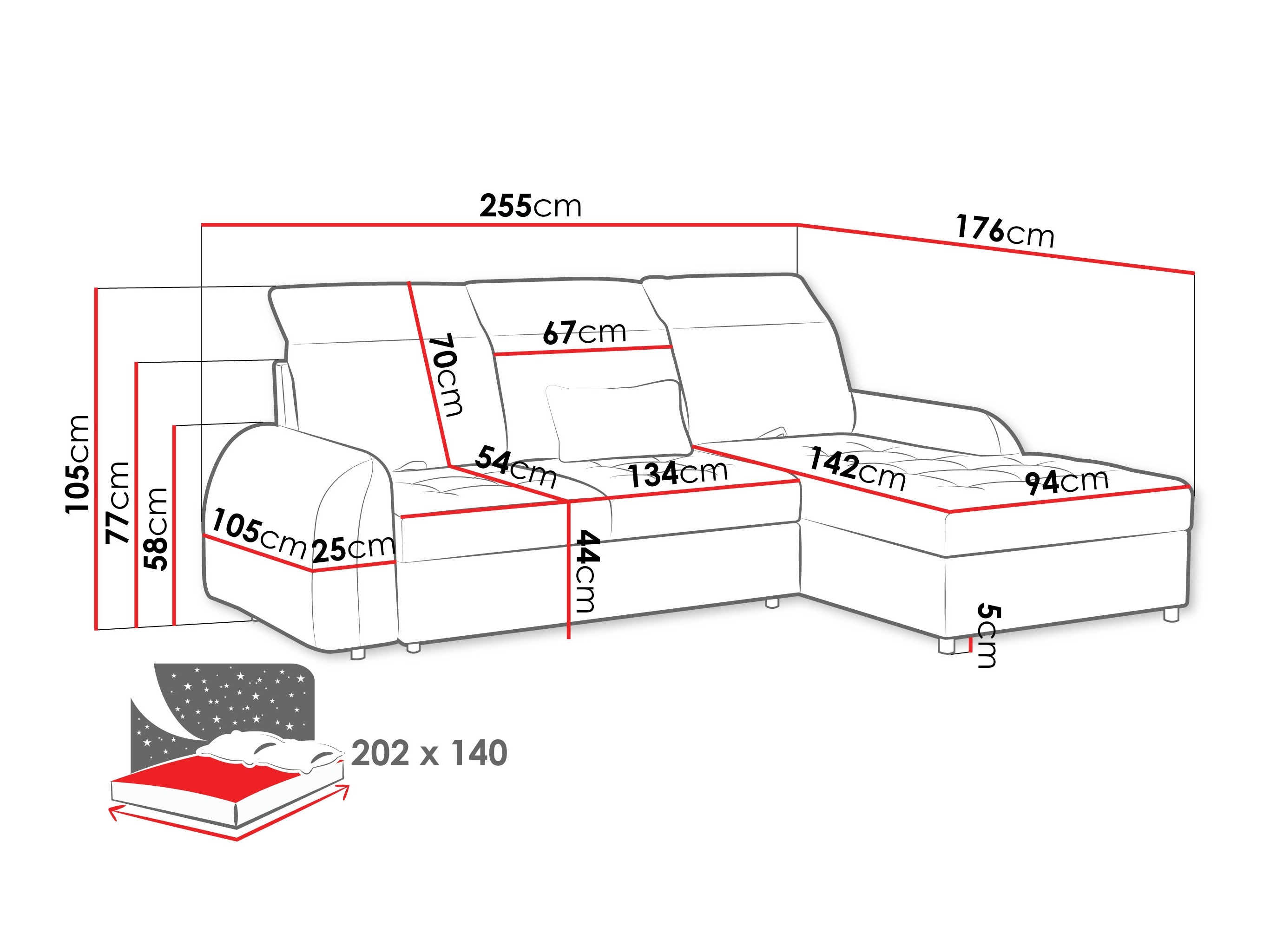 Corner sofa Vineland 173 (Margo 227.09)