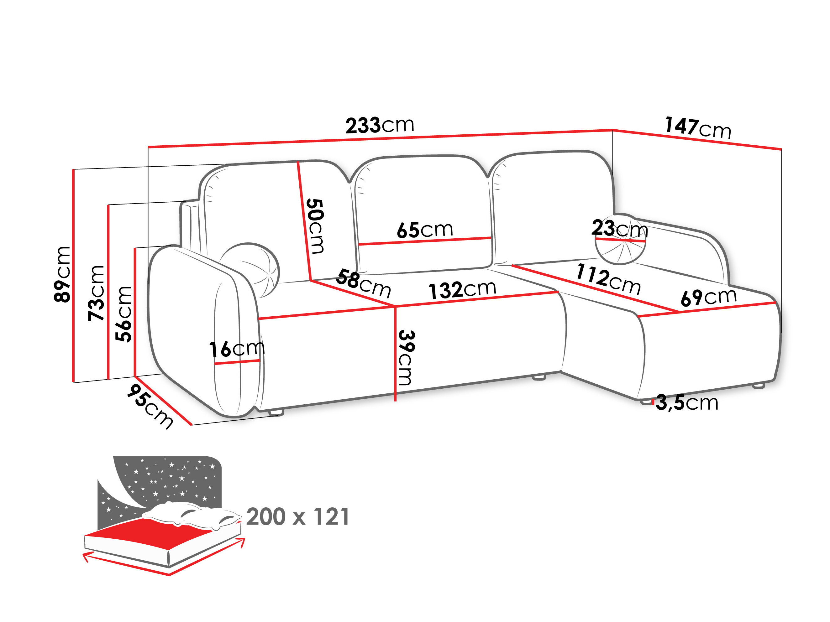 Corner sofa Comfivo Sellos (Crem 18)