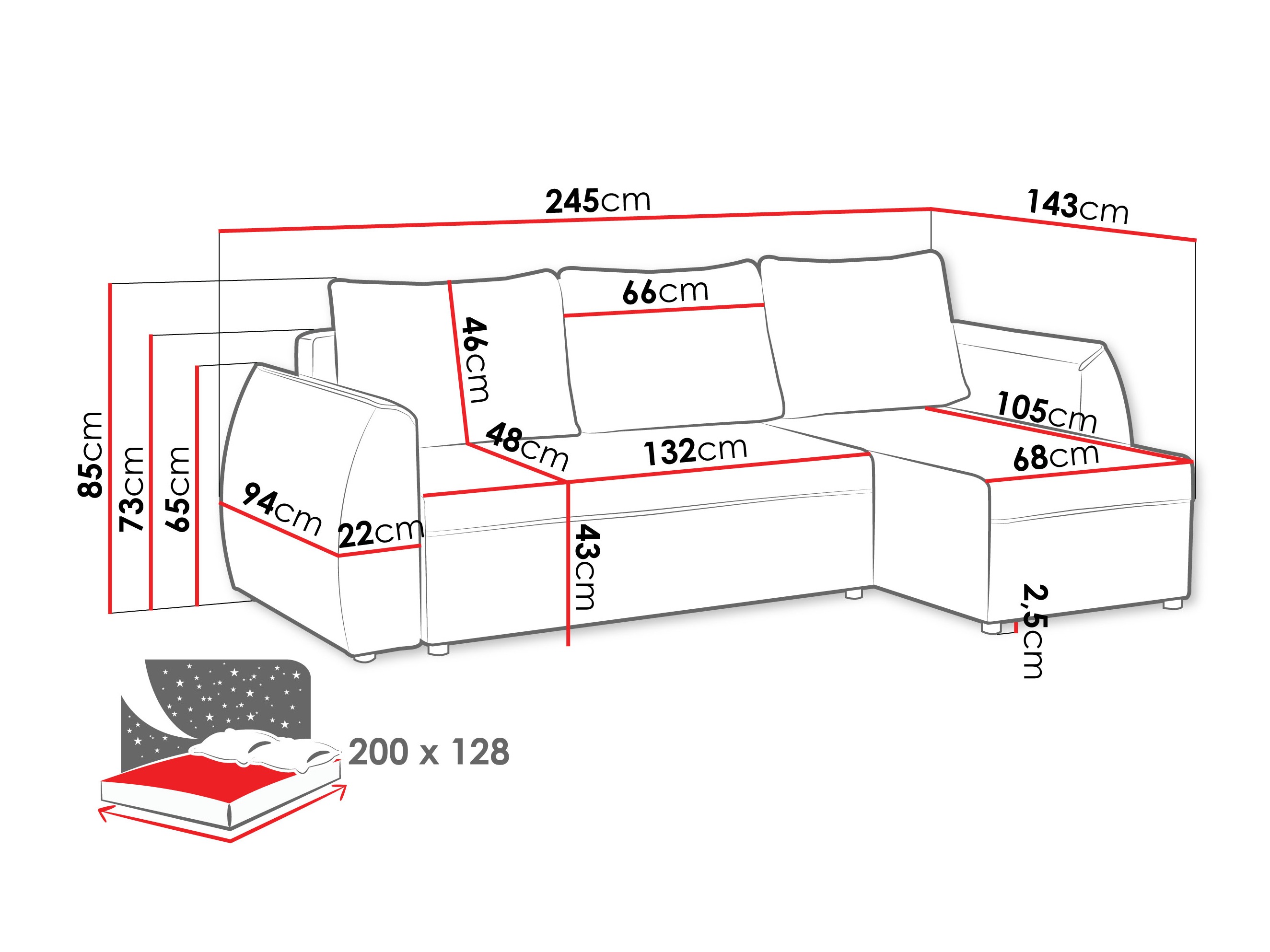 Corner sofa Vineland 176 (Lumo 55)