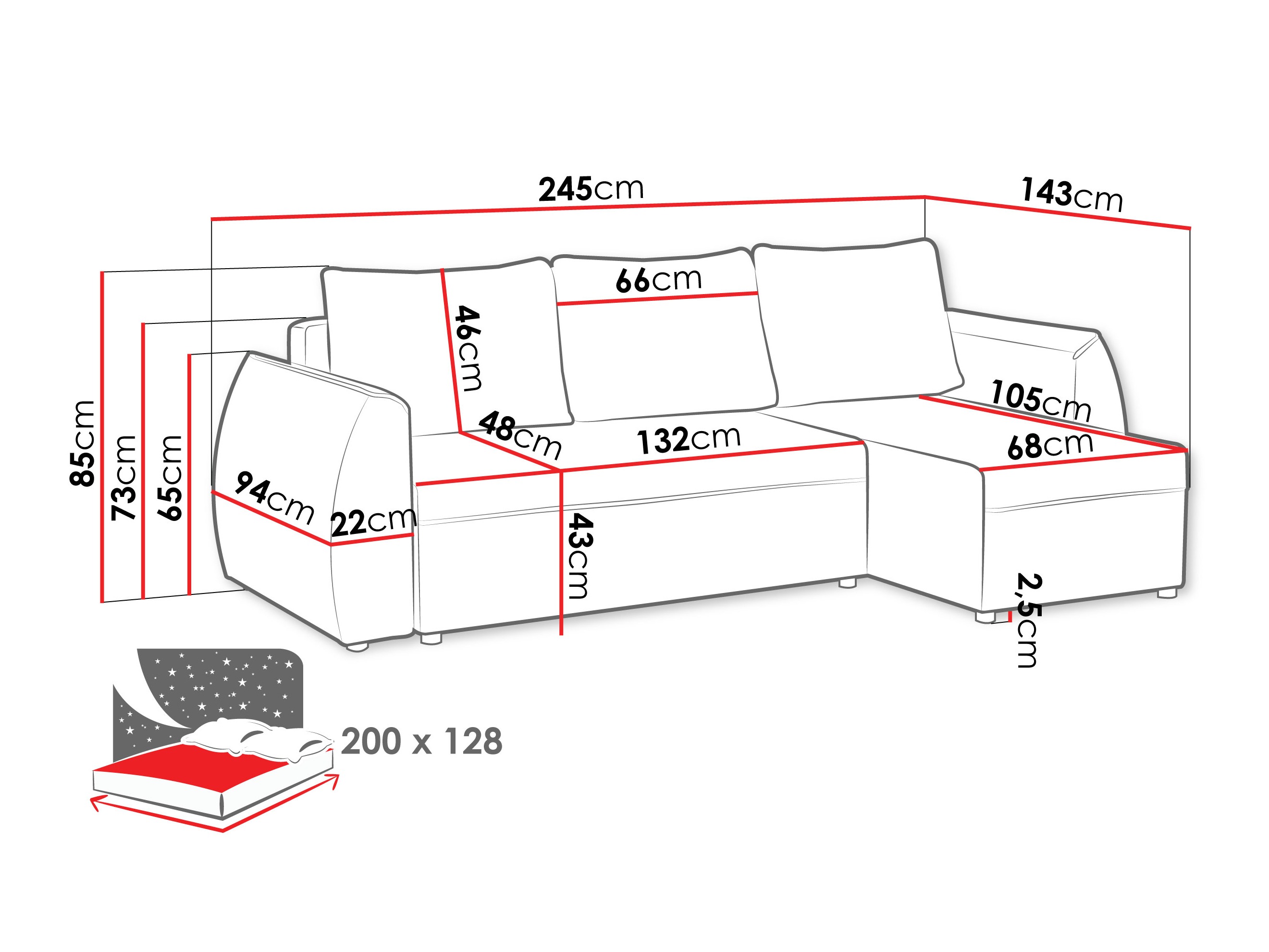 Corner sofa Vineland 176 (Lumo 65)