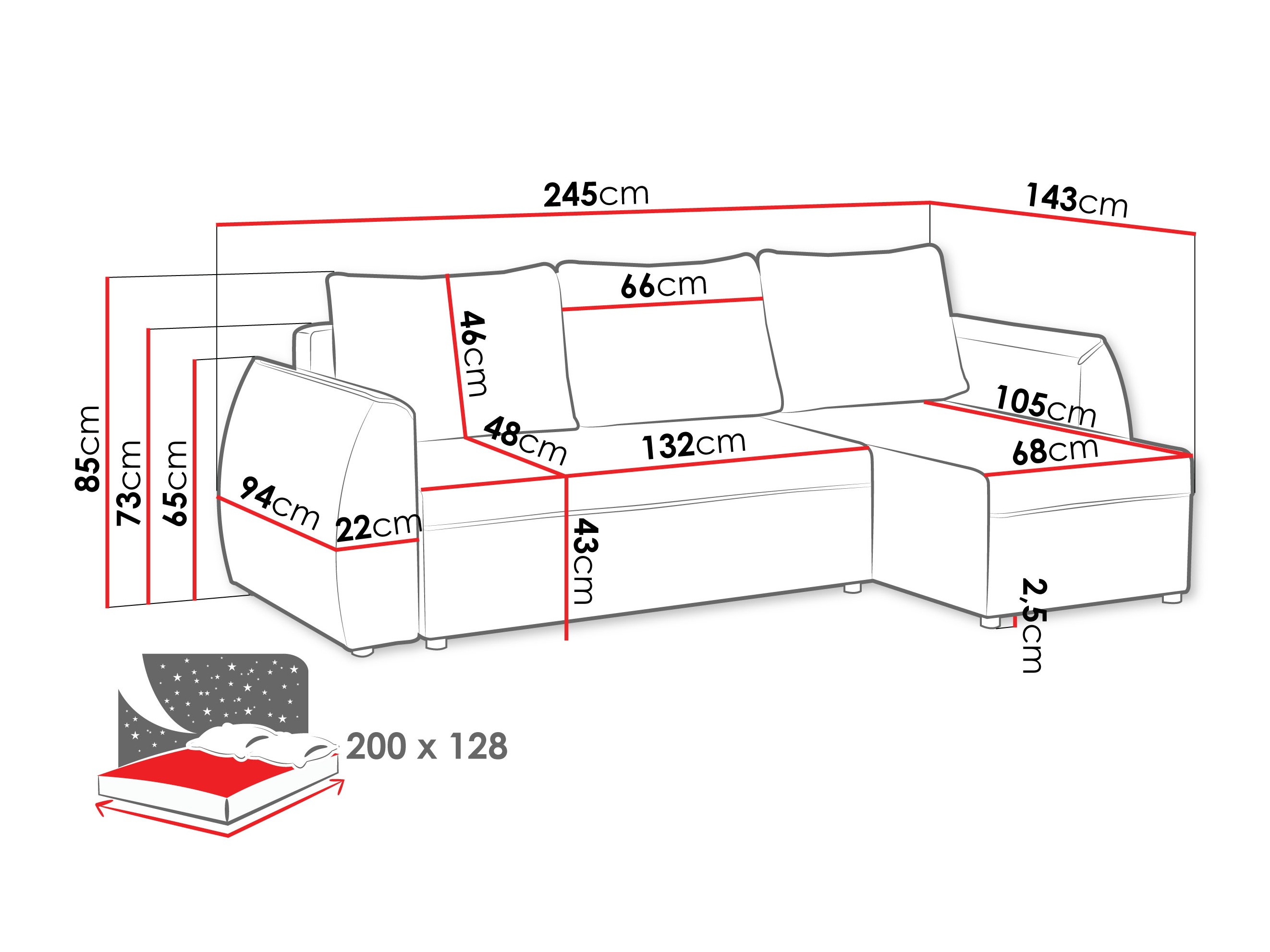 Corner sofa Vineland 176 (Margo 227.11)