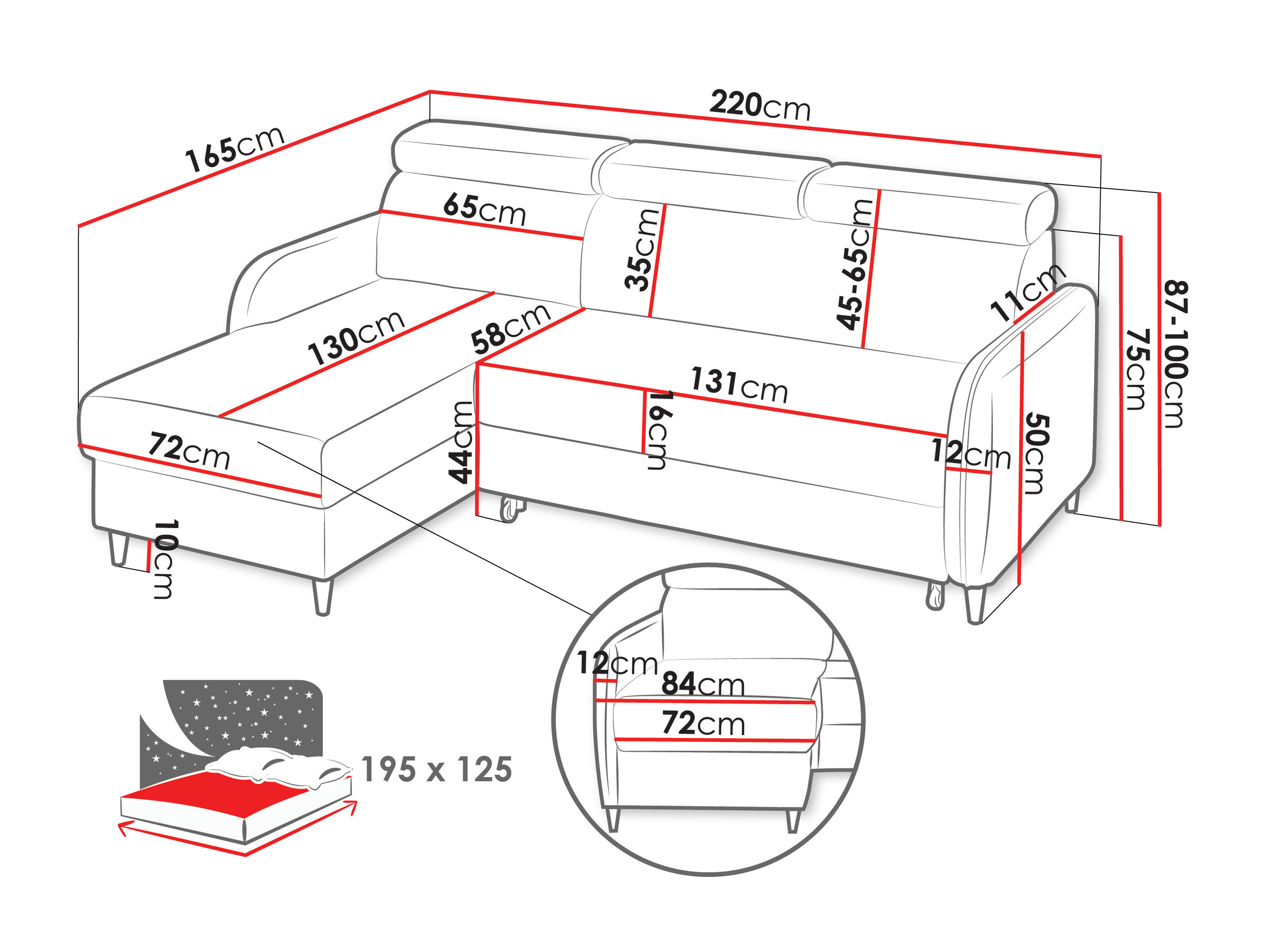 Corner sofa Temple 134 (Curio 02)