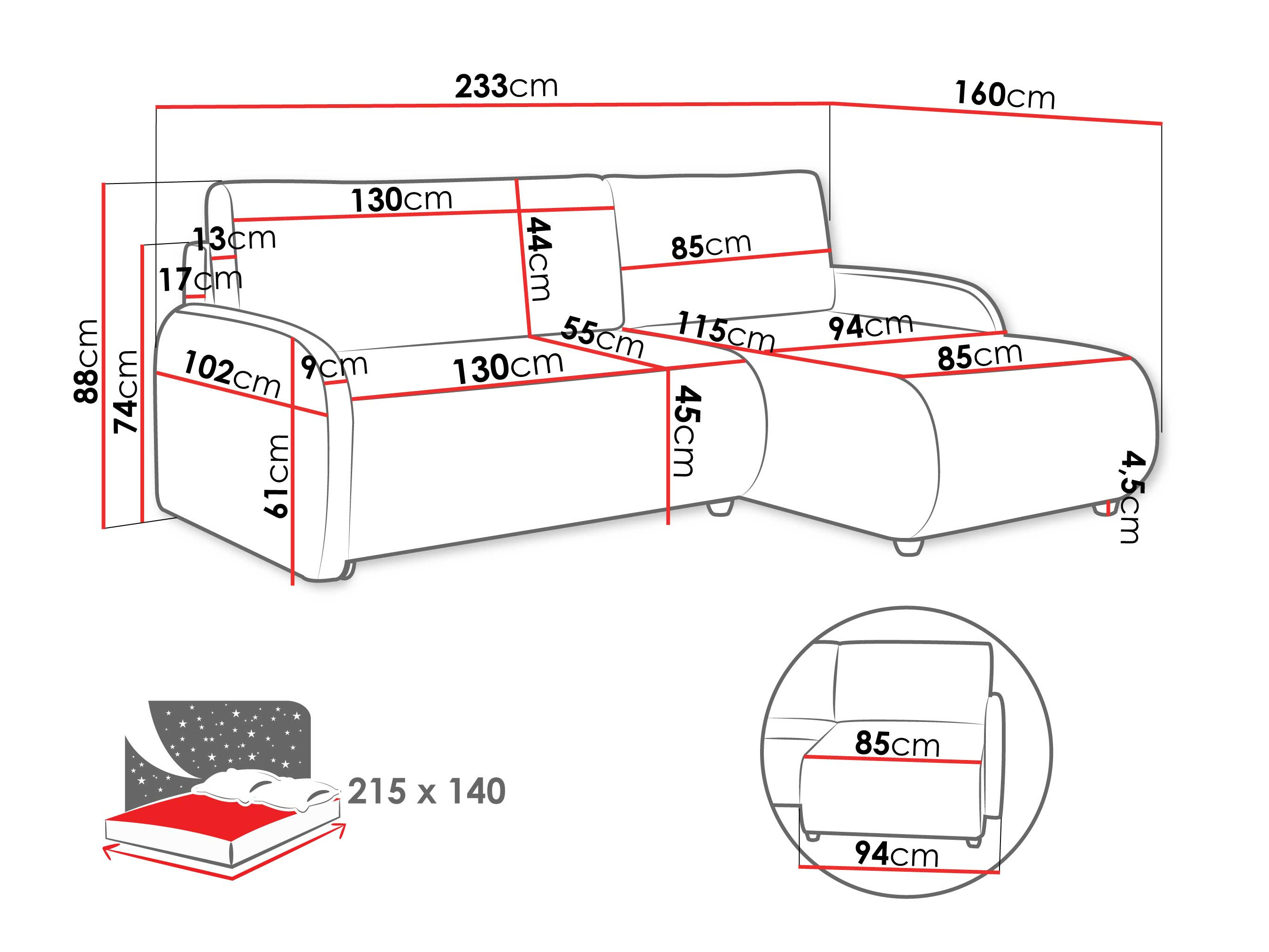 Corner sofa Columbus 267 (Margo 227.11)