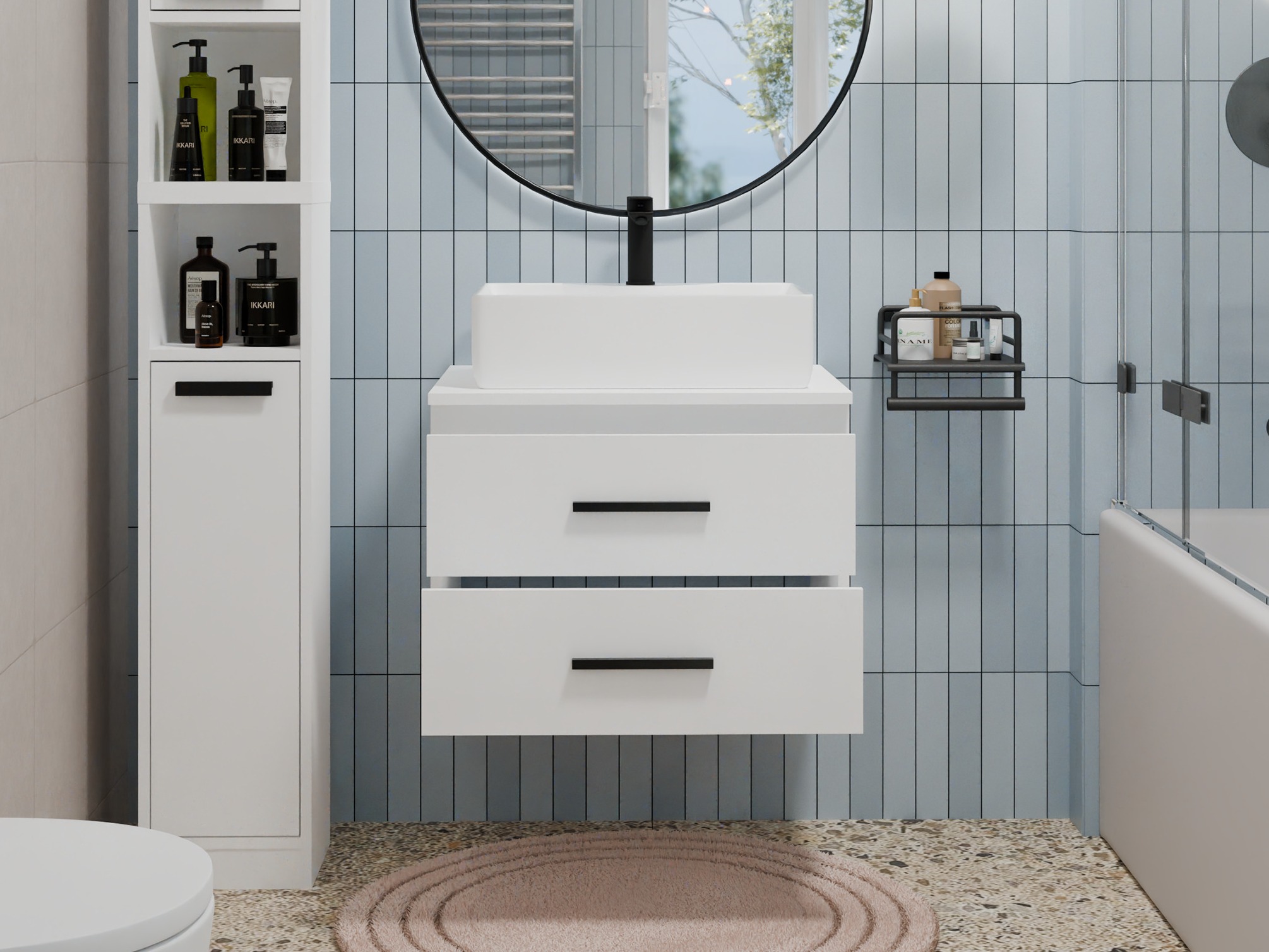 Wall-mounted bathroom cabinet for washbasin Nolmaru 112 (White)