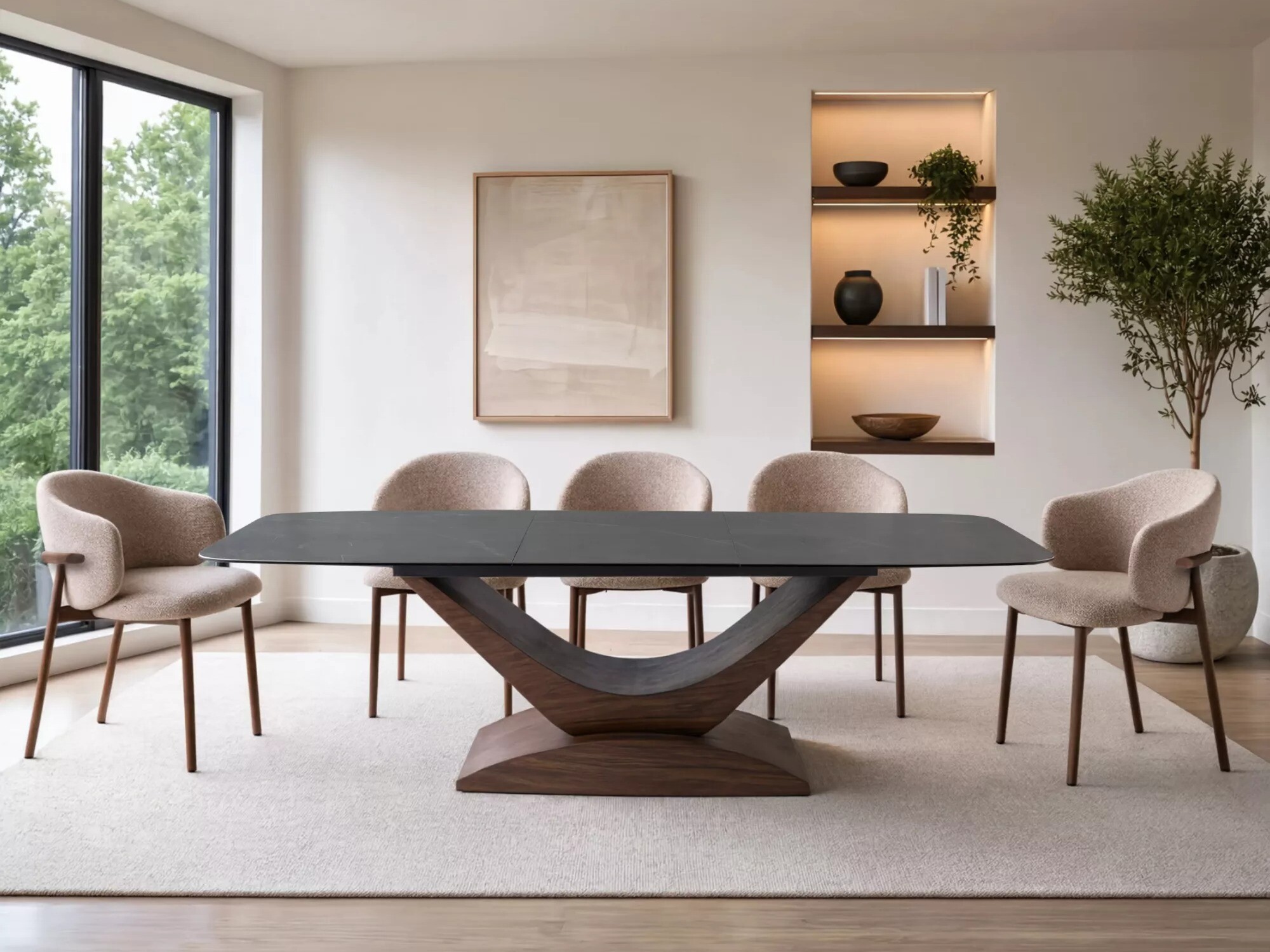 Chair Detroit 1080 (Beige + Walnut)