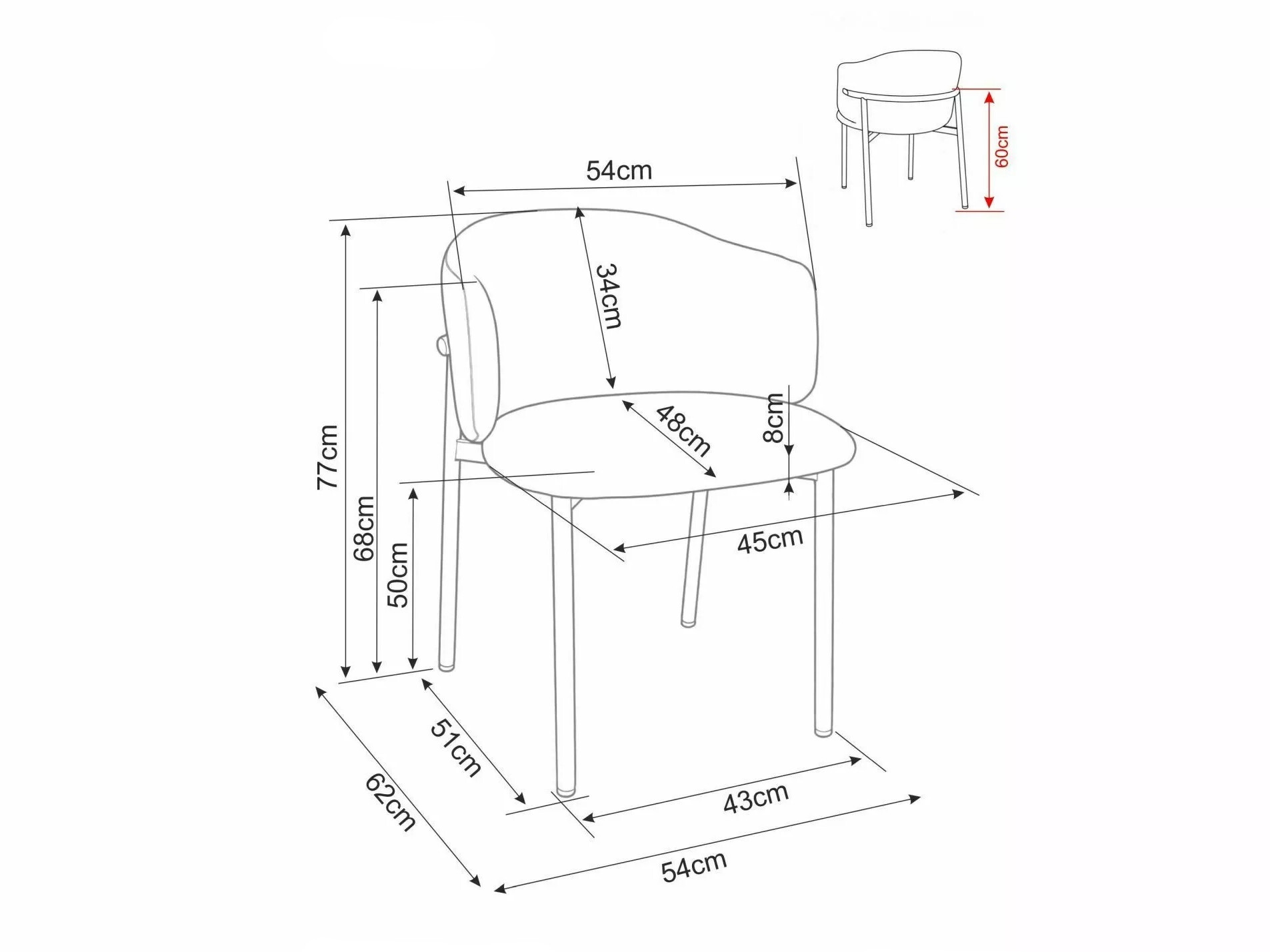 Chair Detroit 1080 (Beige + Walnut)