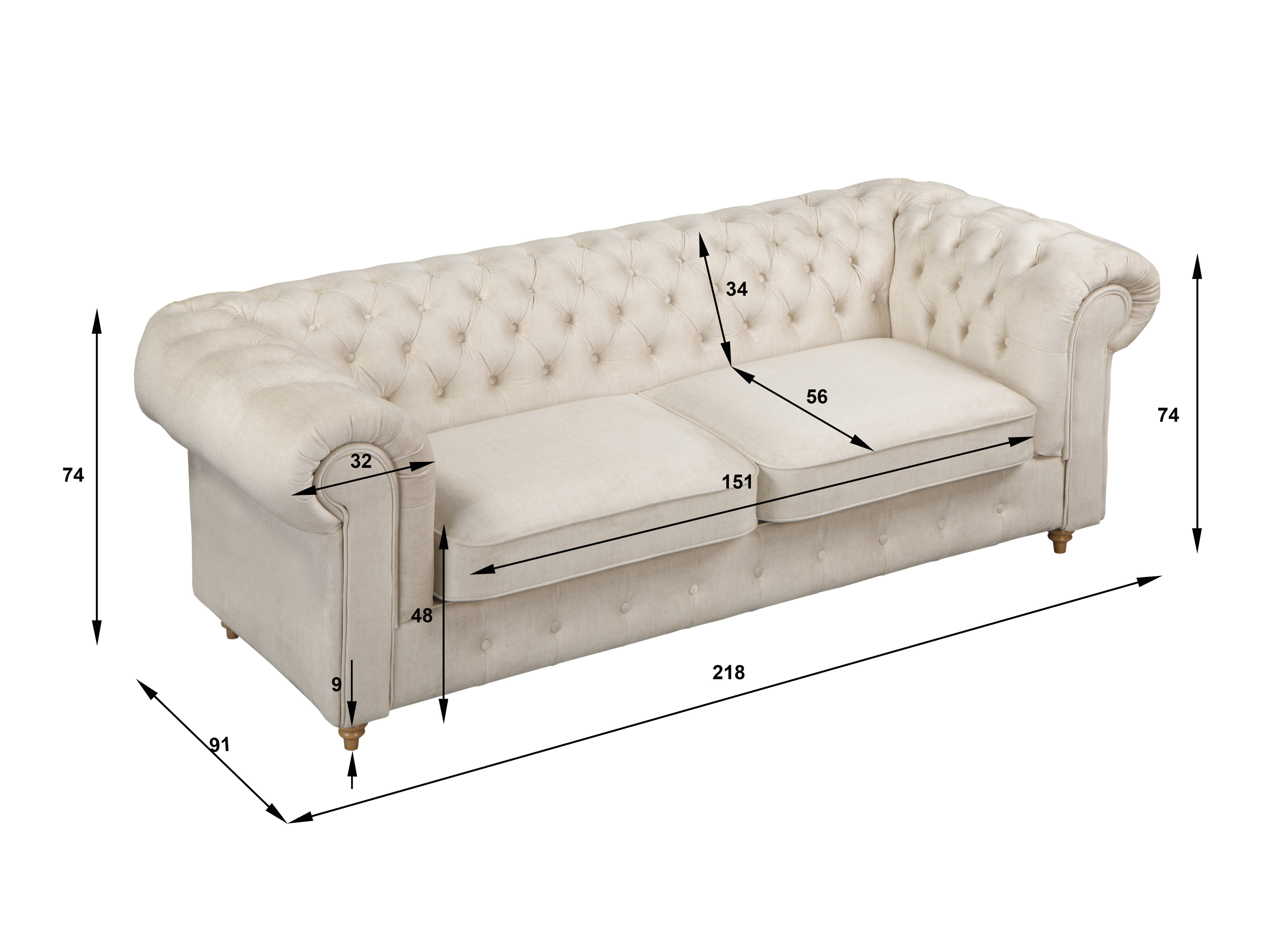 Chesterfield sofa Elitala 108 (Vogue 01)