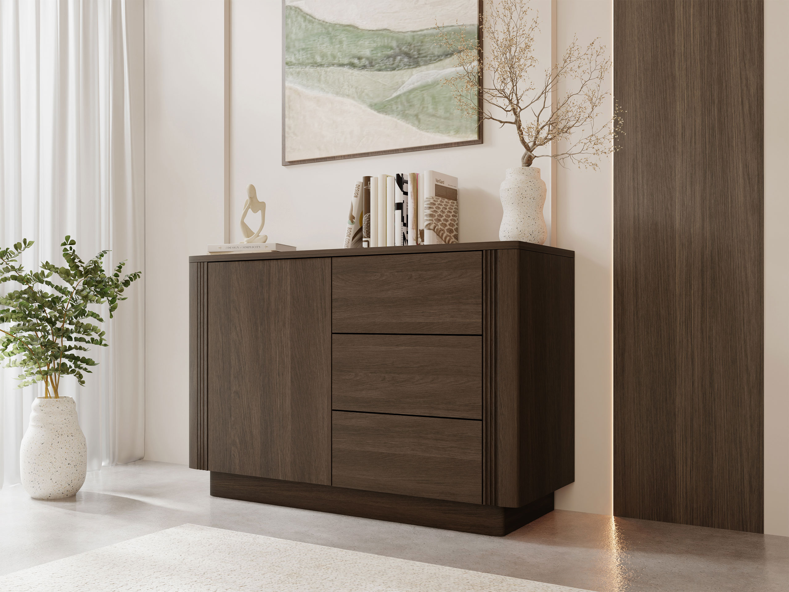 Chest of drawers Comfivo Levavio 100 (Dark oak)