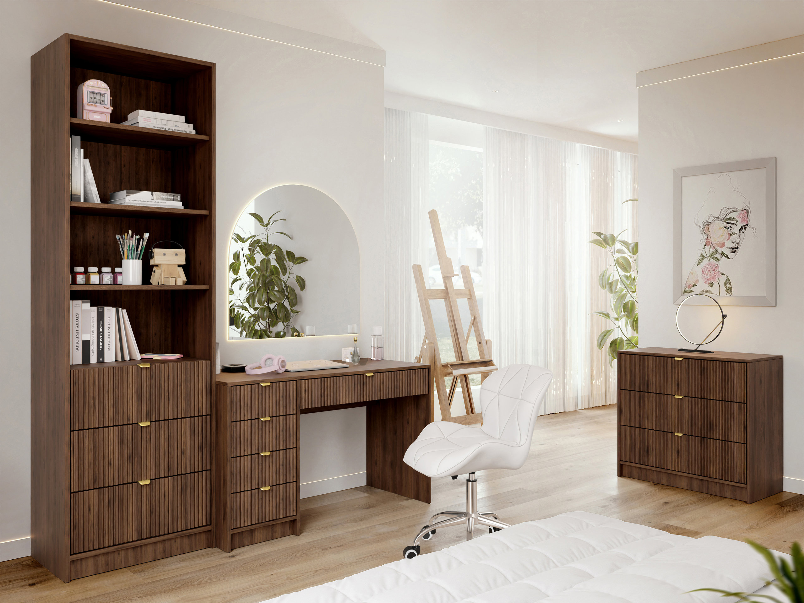 Home office set Comfivo Papilio V (Walnut)