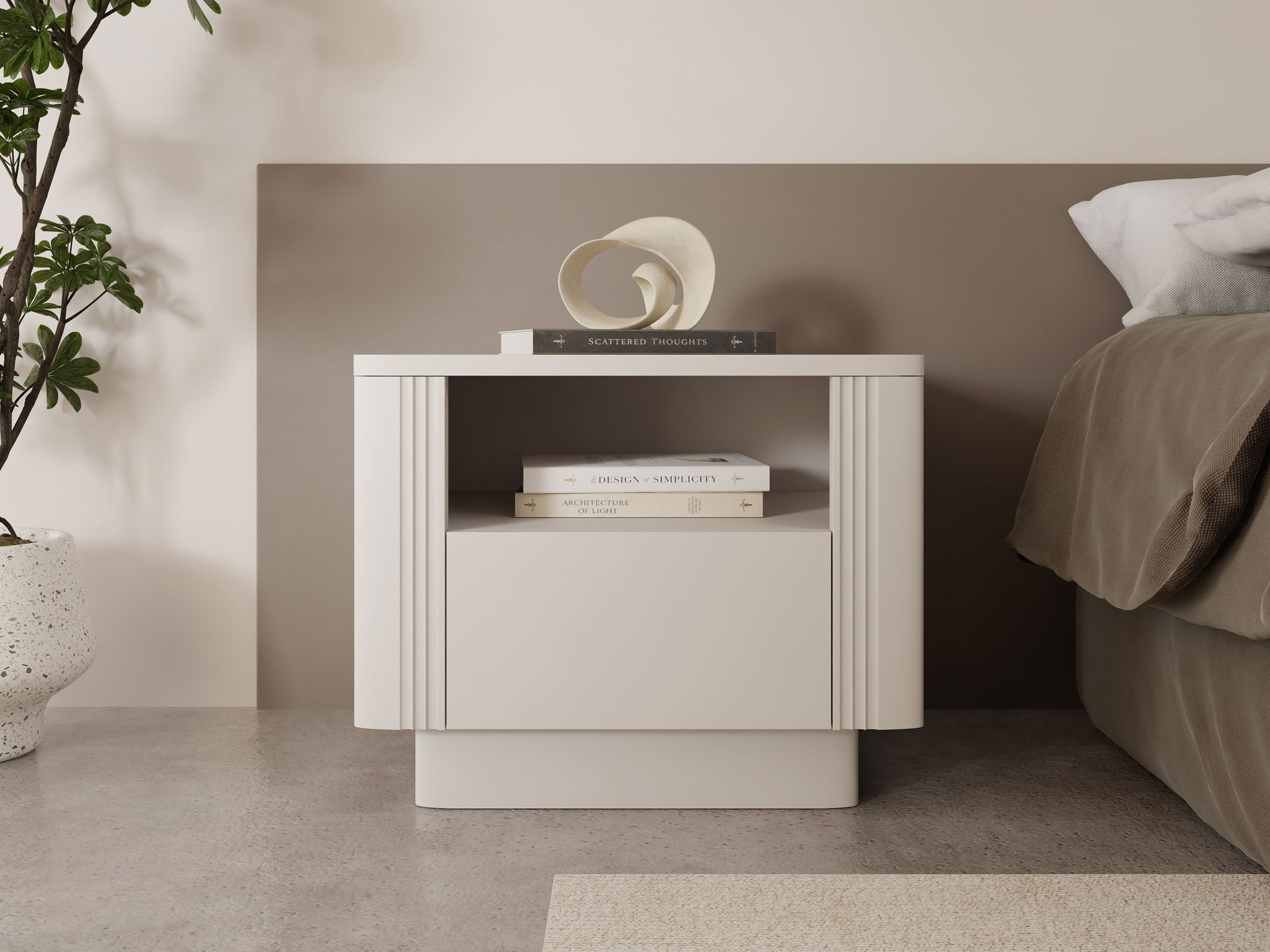 Bedside table Comfivo Levavio 102 (Beige)